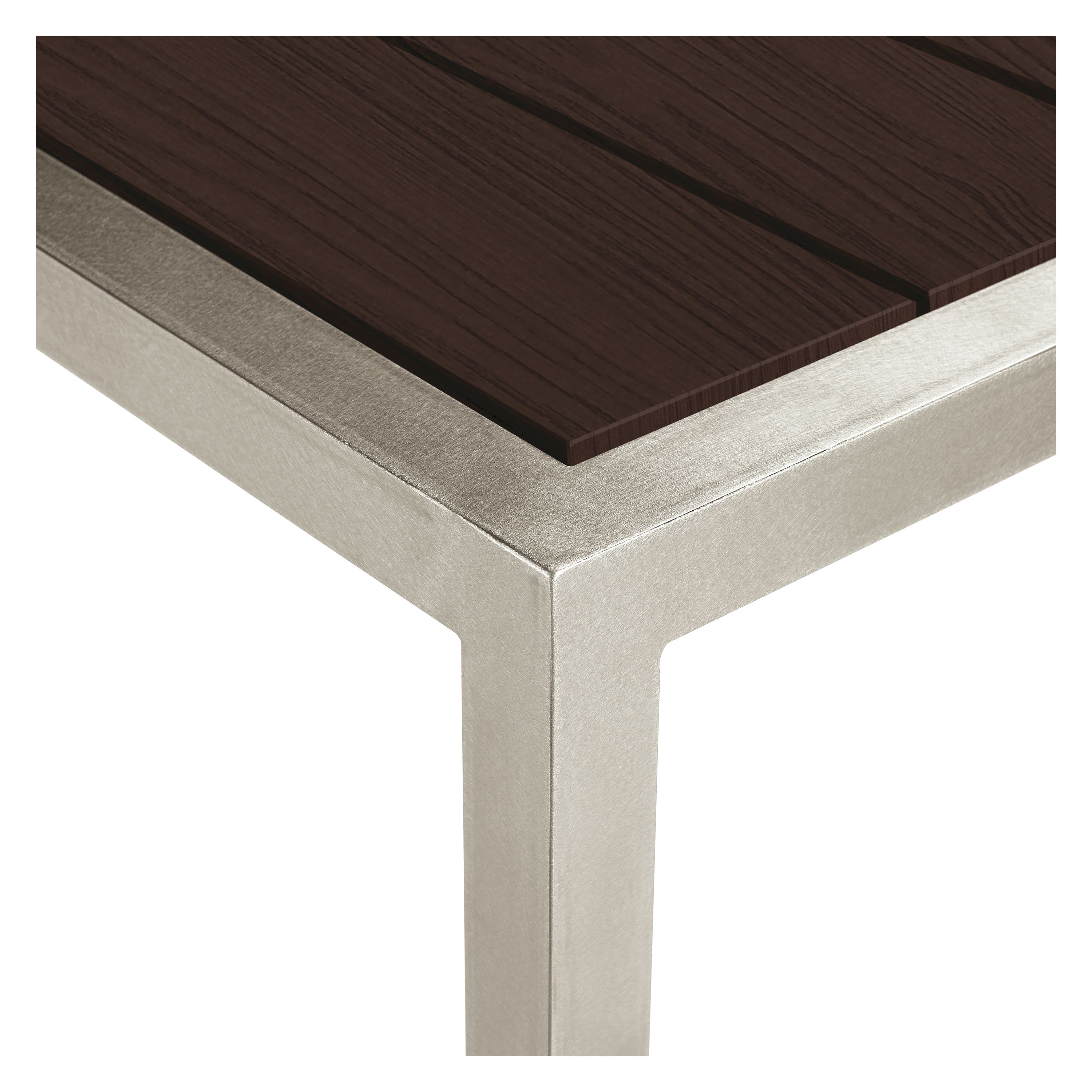 Detail of Montego 60-wide Table in New Thermally Modified Oak and Graphite.