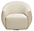 Front view of Mora Swivel Chair in Declan Ivory.
