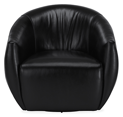 Front view of Mora Swivel Chair in Vento Black.