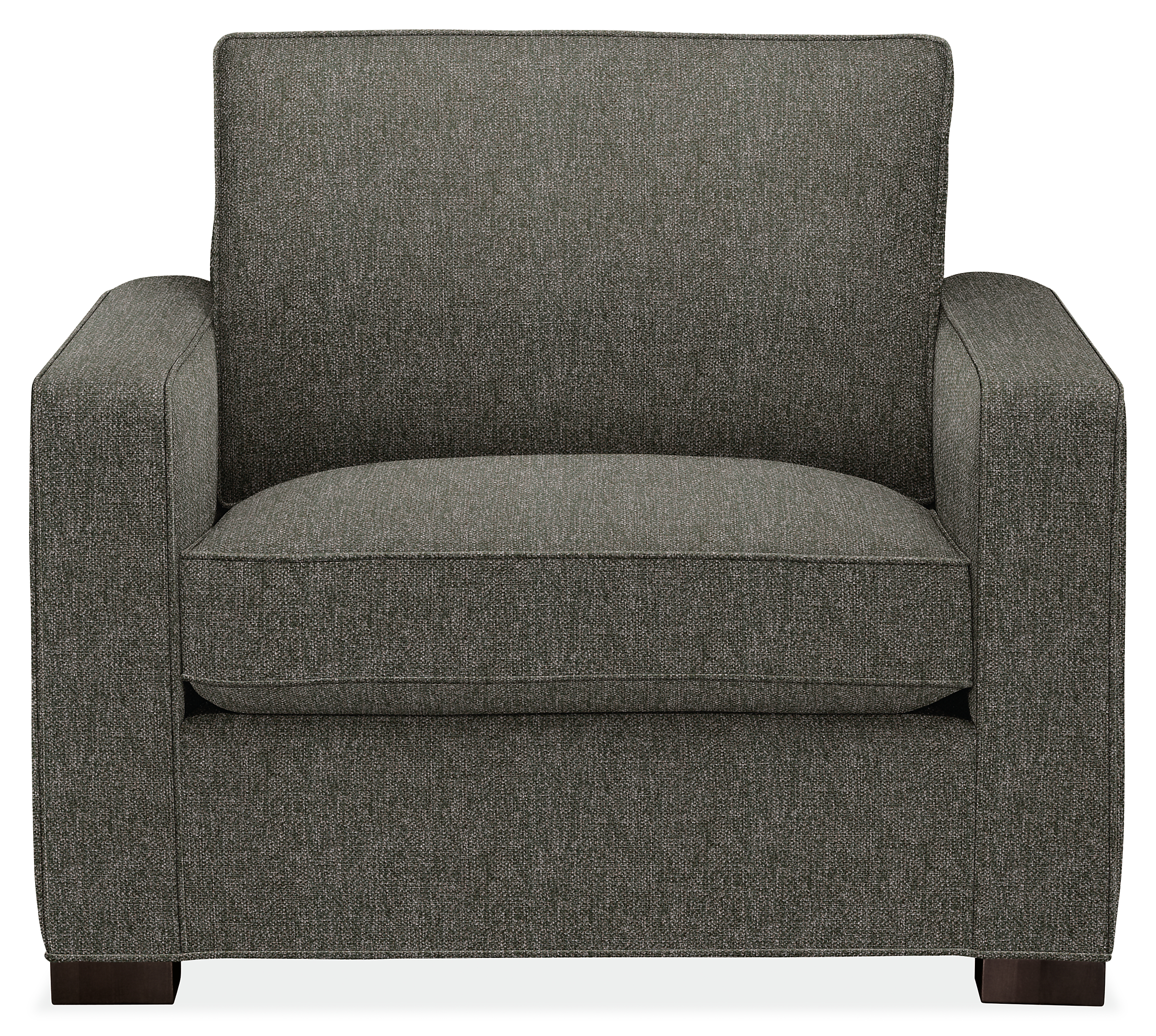 Front view of Morrison Chair in Tepic Charcoal.