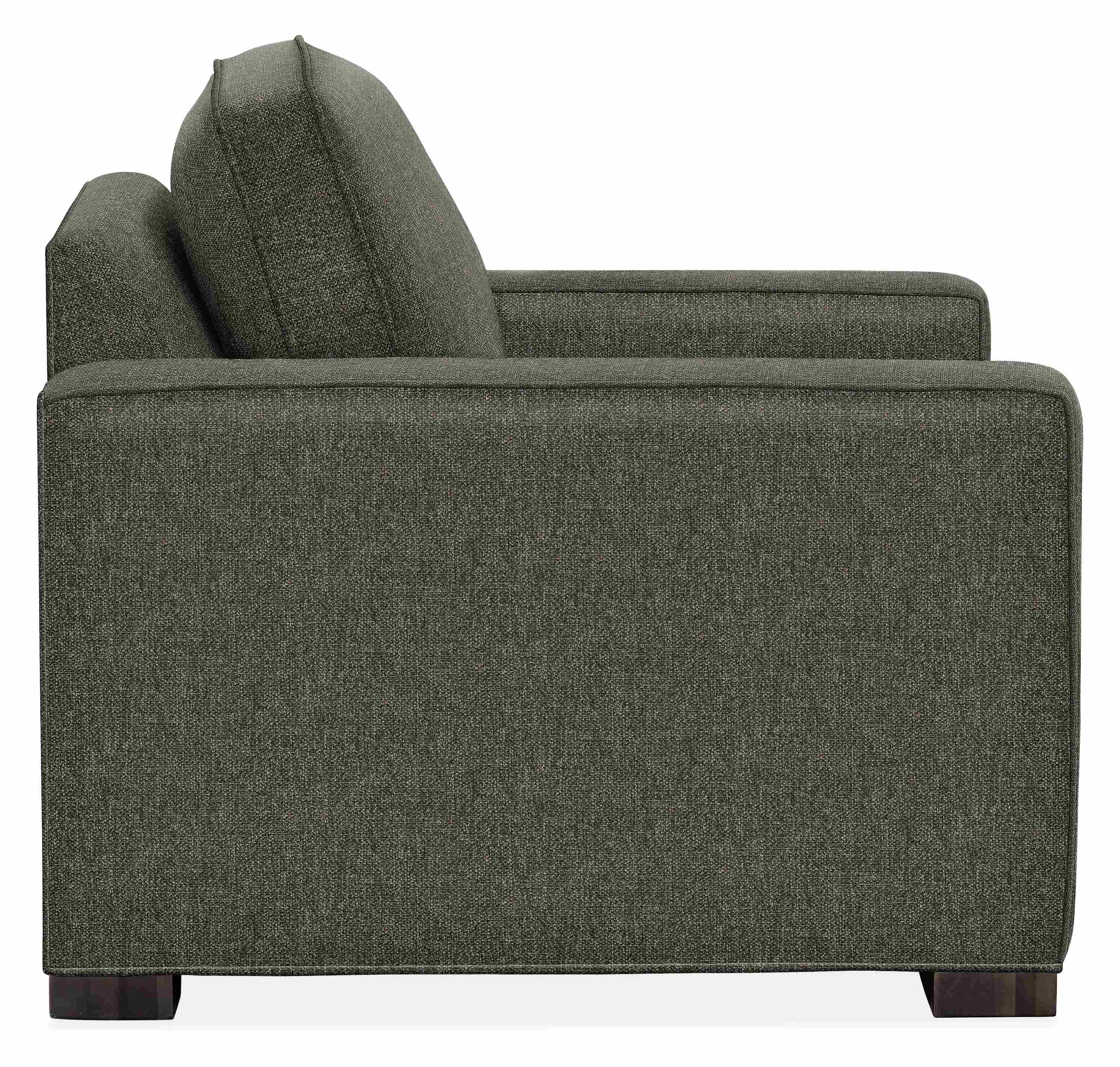 Side view of Morrison Chair in Tepic Charcoal.