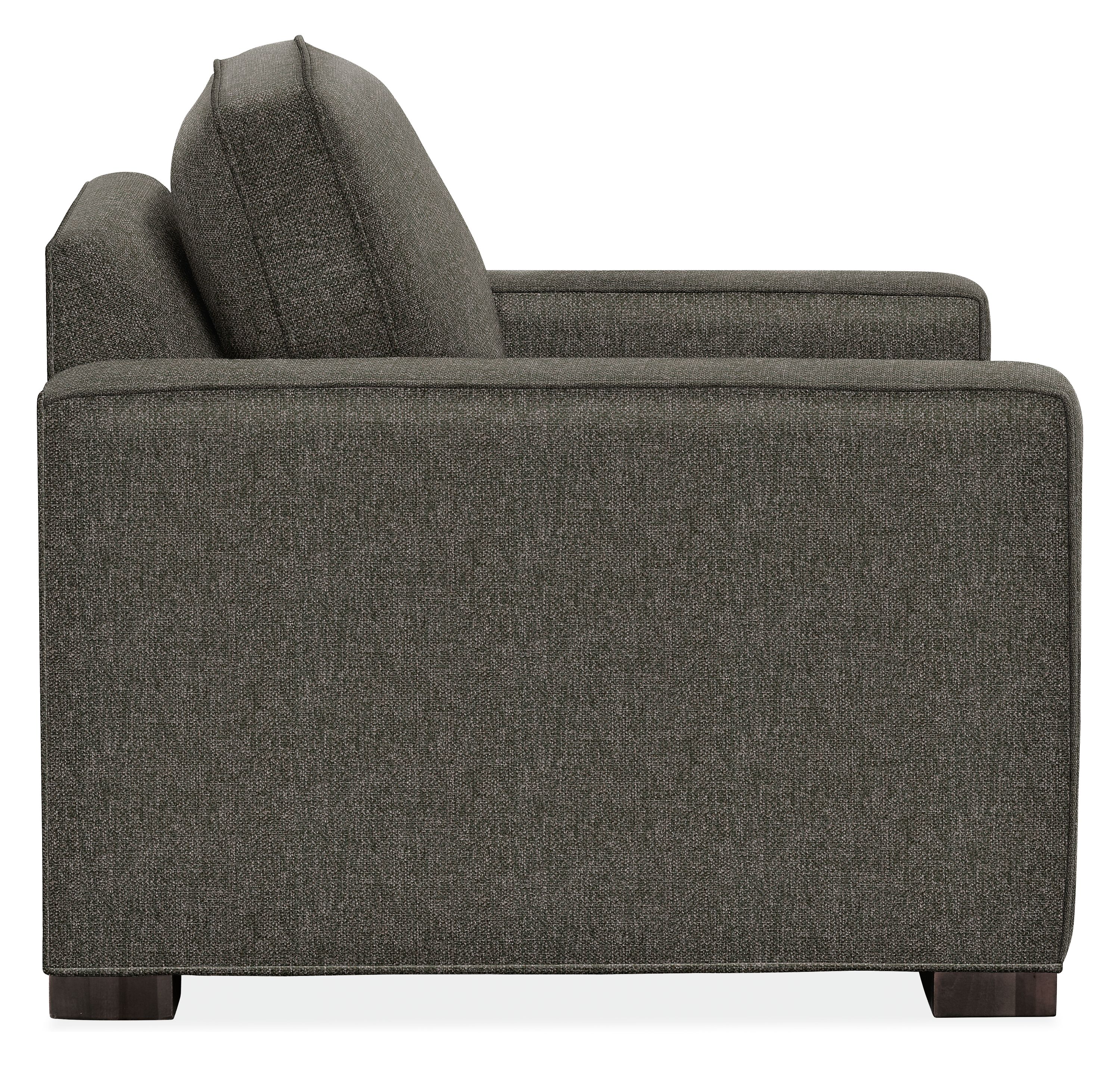 Side view of Morrison Chair in Tepic Charcoal.