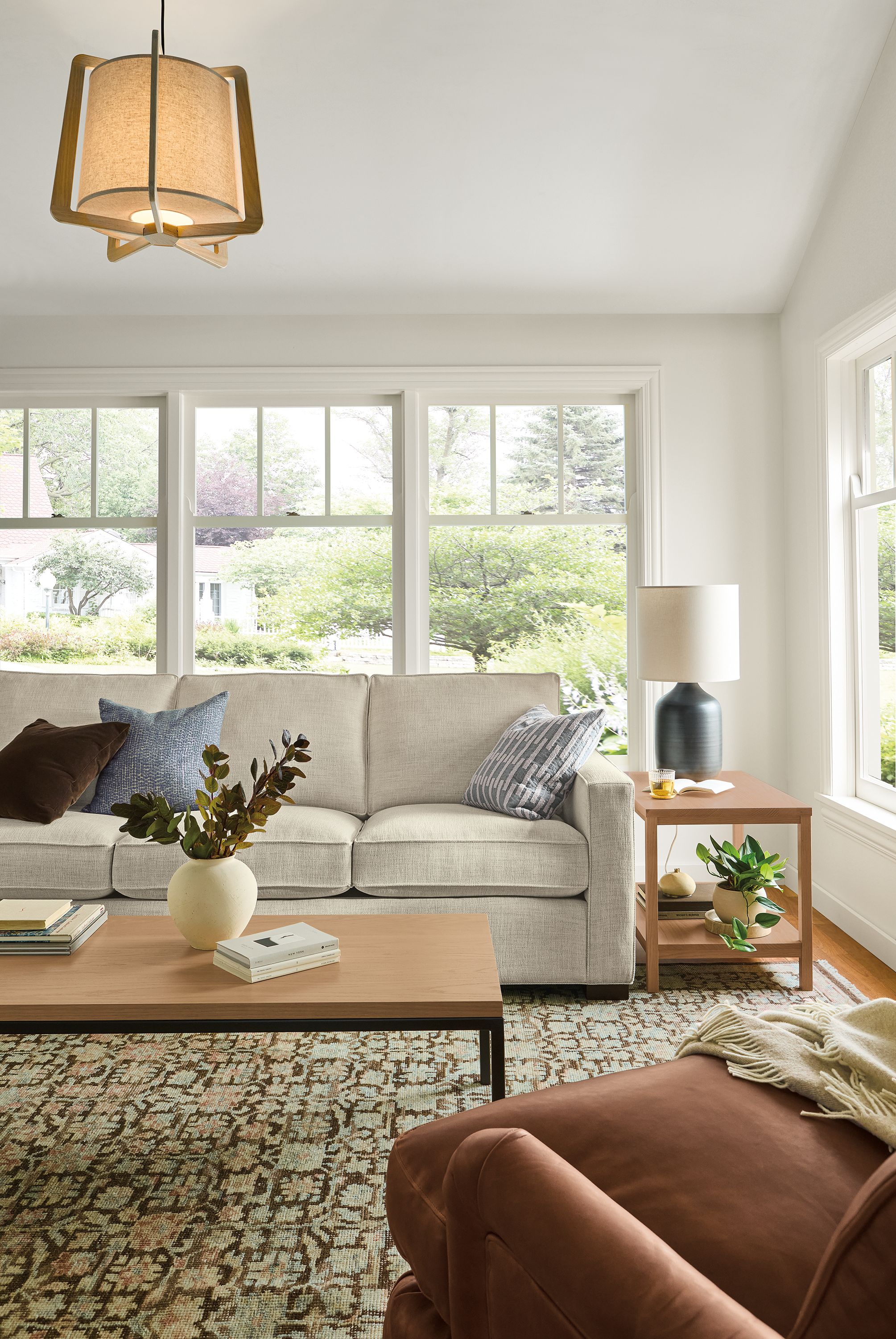 96" sofa in Olmsted natural fabric