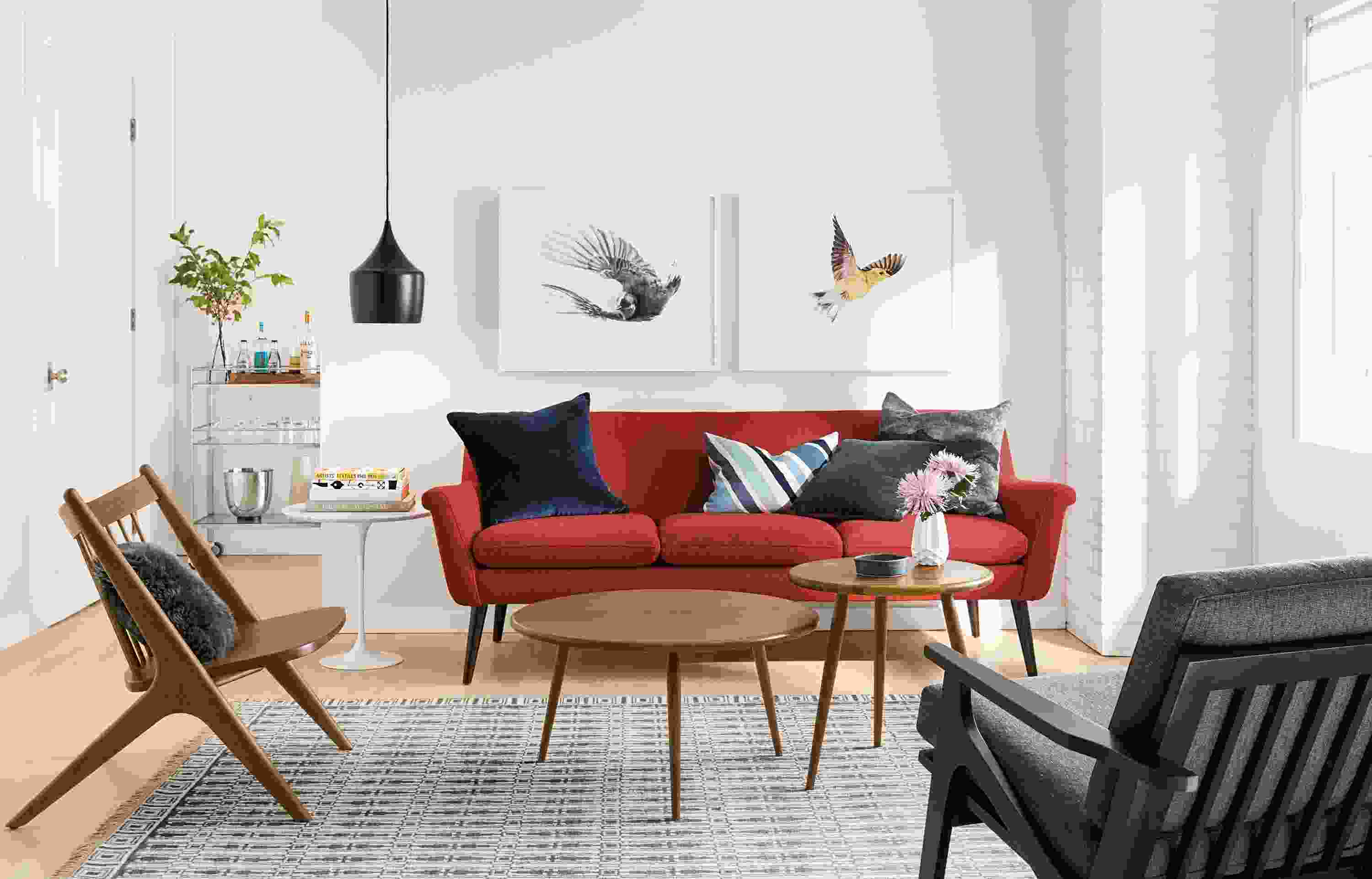 Detail of Murphy sofa in poppy.