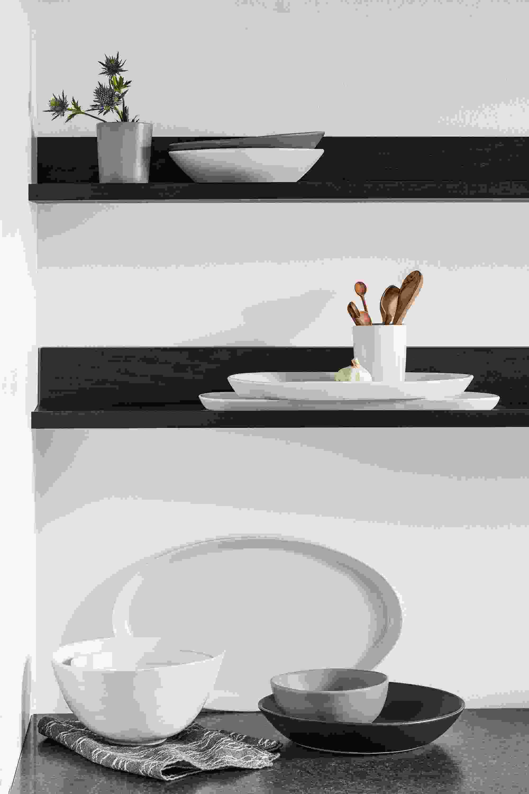 Detail of Nadia white platter.