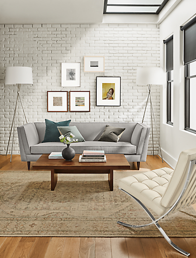 Detail of Naomi sofa in modern living room.