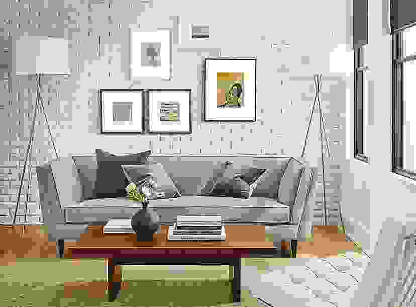 Detail of Naomi sofa in modern living room.