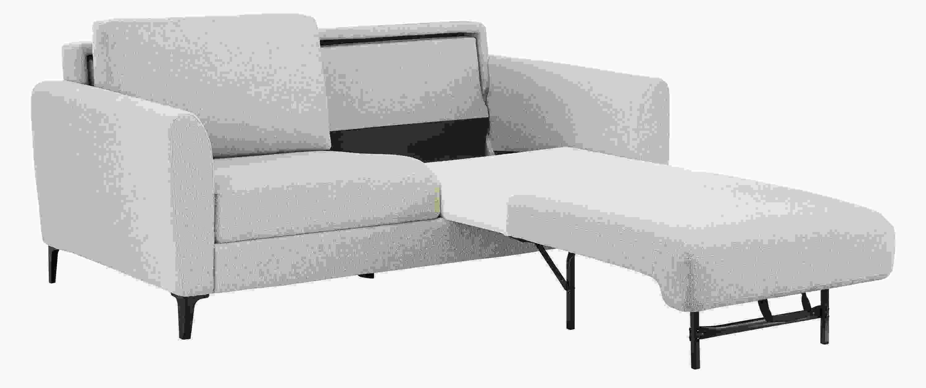 Natalia 72-wide Queen Sleeper Sofa in Conley Natural shown with sleeper bed extended on left side of sofa.