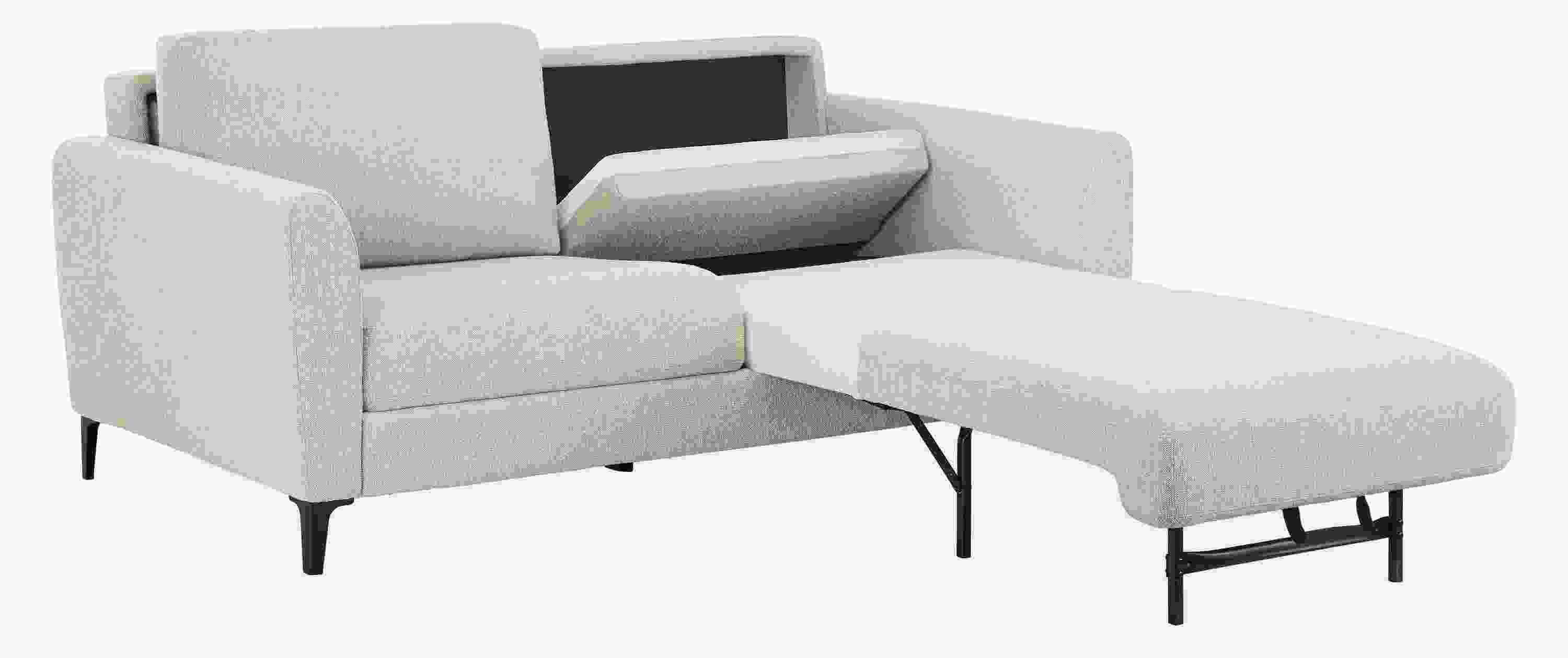 Natalia 72-wide Queen Sleeper Sofa in Conley Natural shown with sleeper bed partially extended.