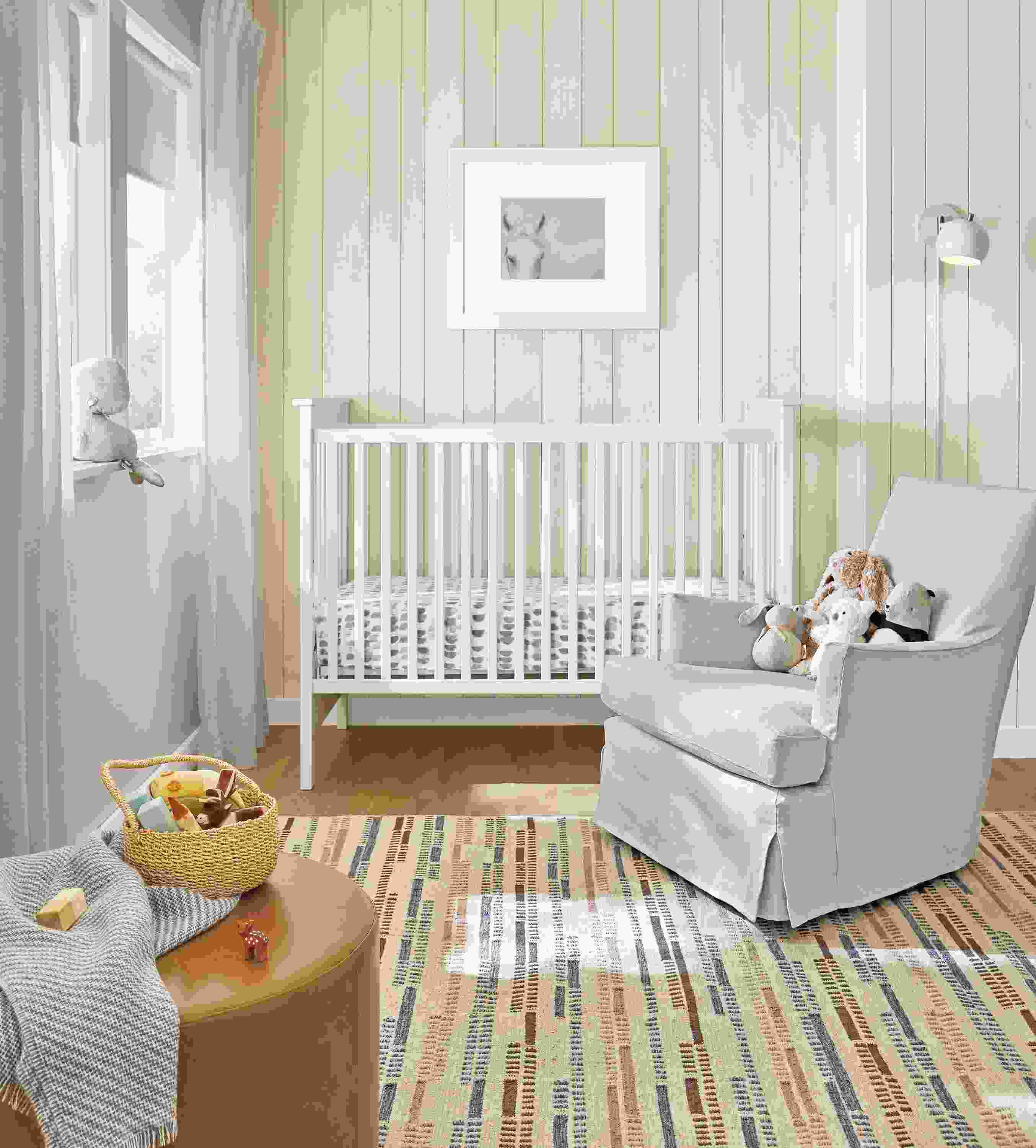 Modern Nest crib in white.