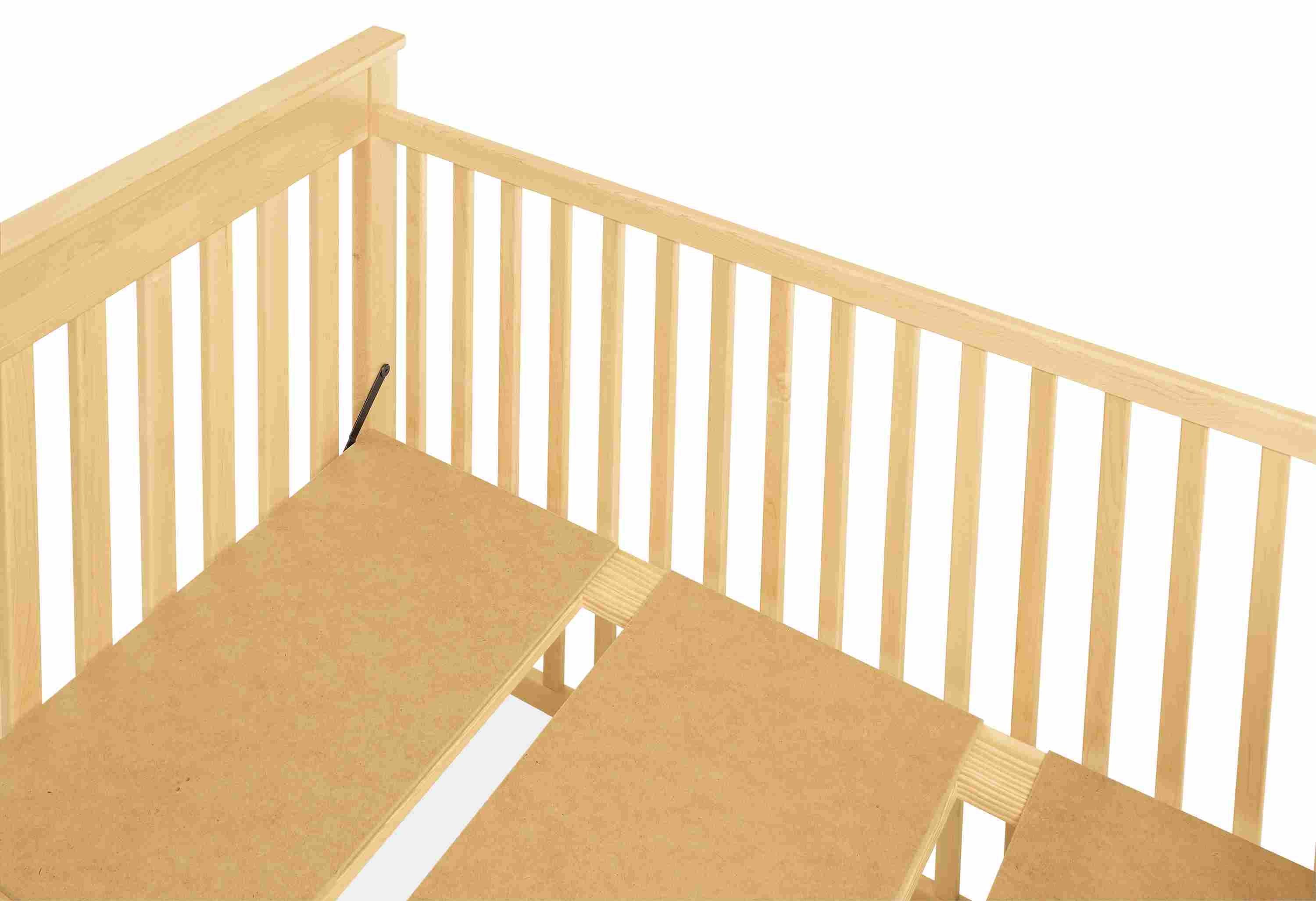 Close detail of Nest crib in maple.