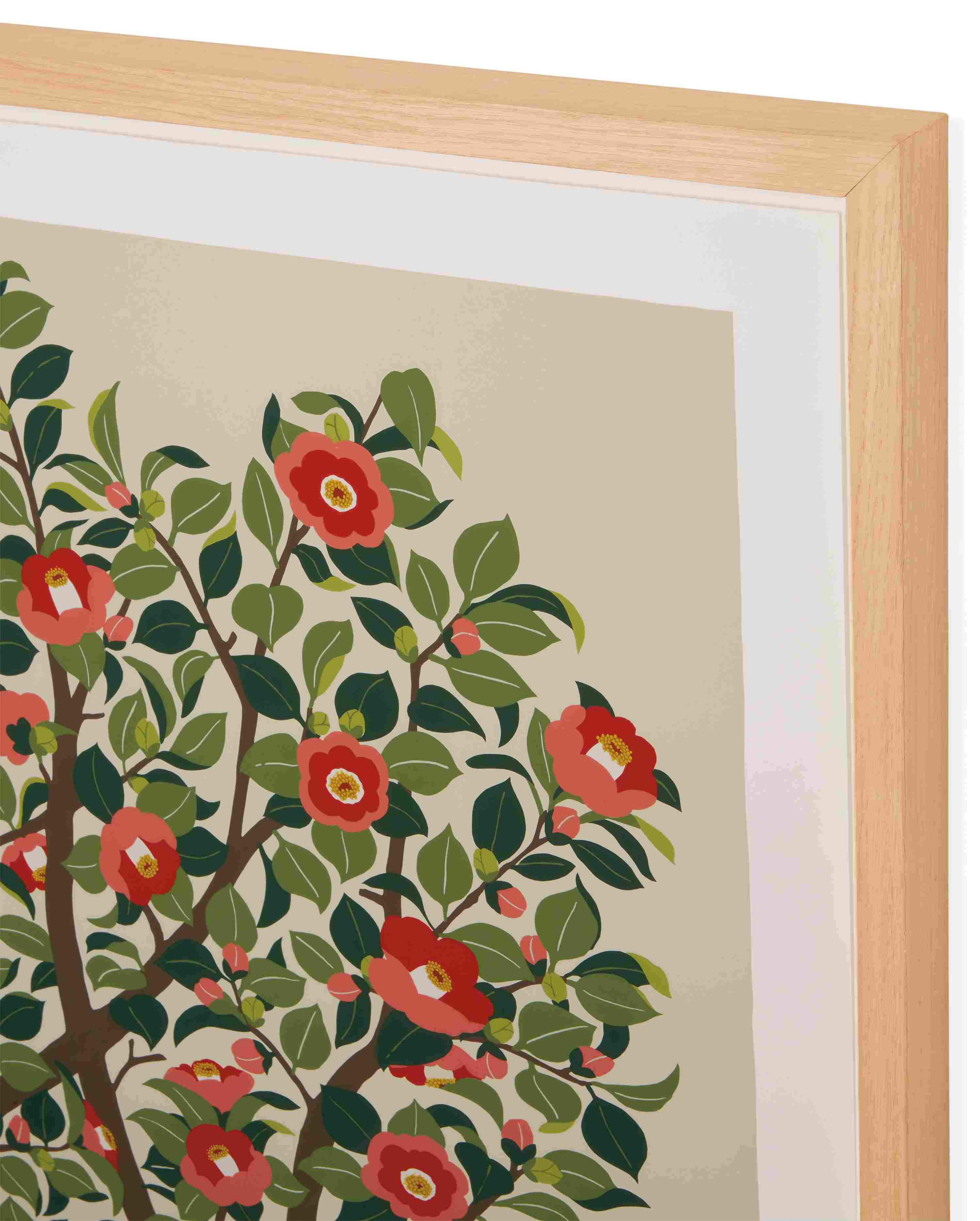 Detail of frame corner of haruna niiya limited edition 2025 silkscreen artwork common cameli.