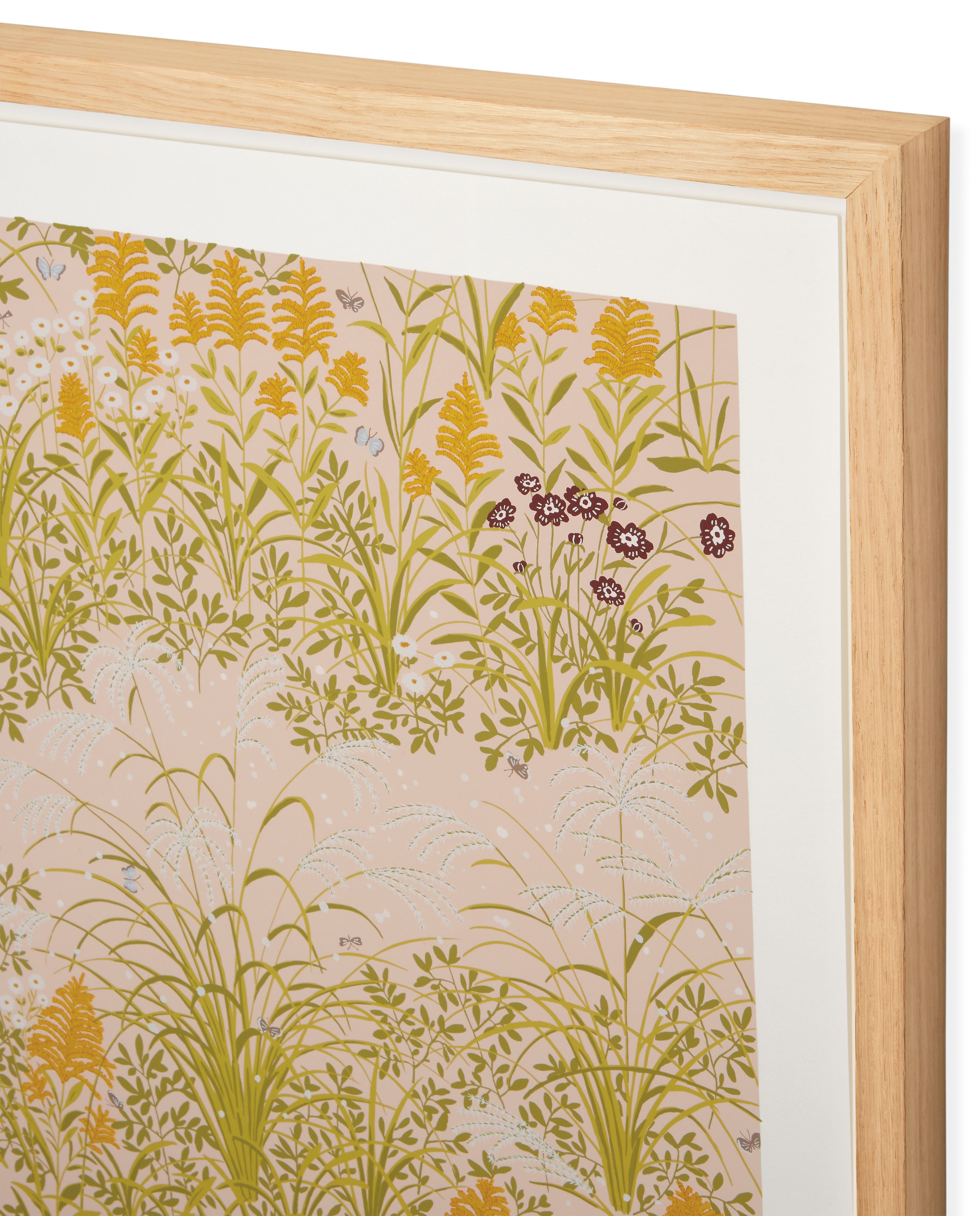 Detail of frame corner on 2025 limited edition silkscreen edge of field by haruna niiya.