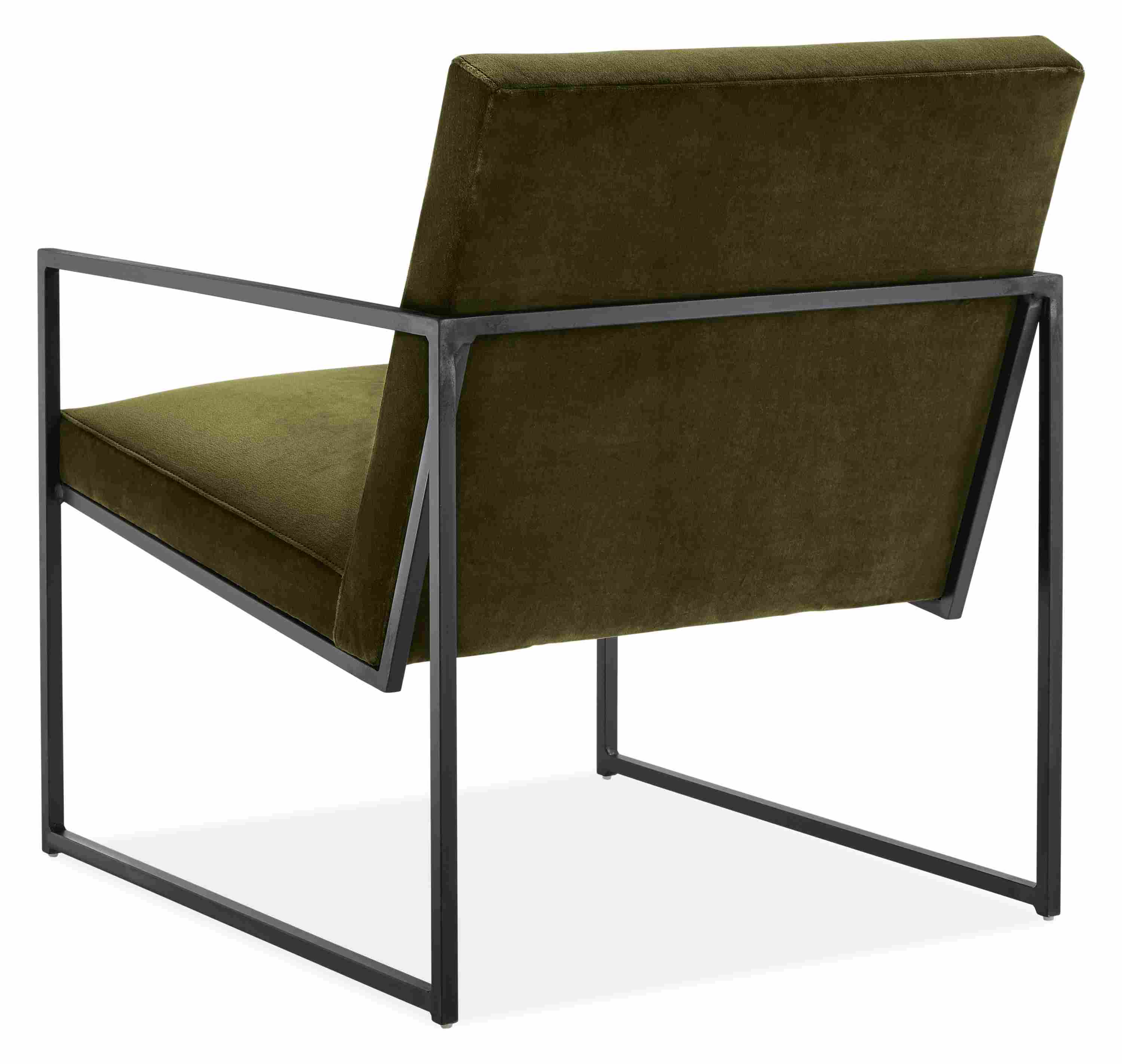Back view of Novato Chair in Vance Olive.