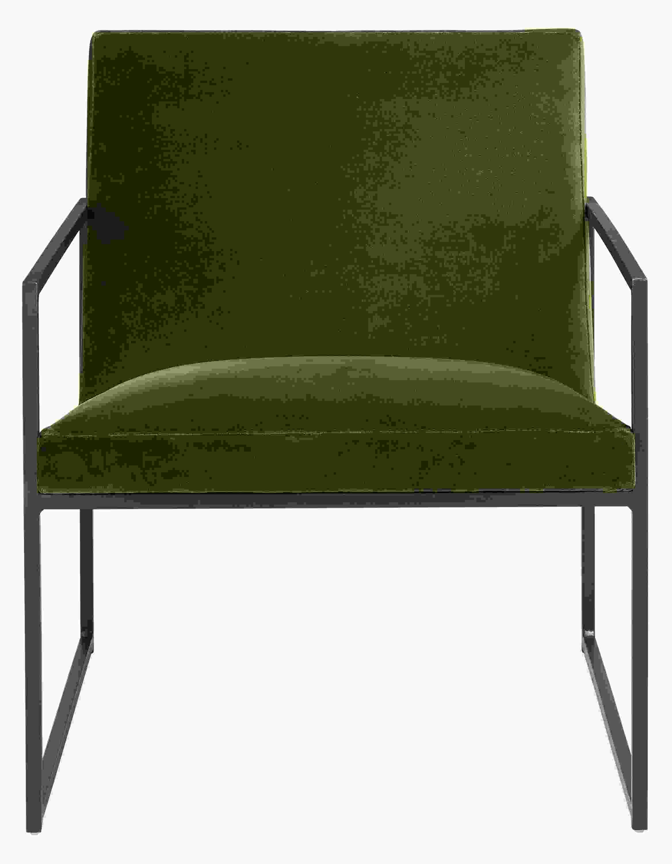 Front view of Novato Chair in Vance Fabric.