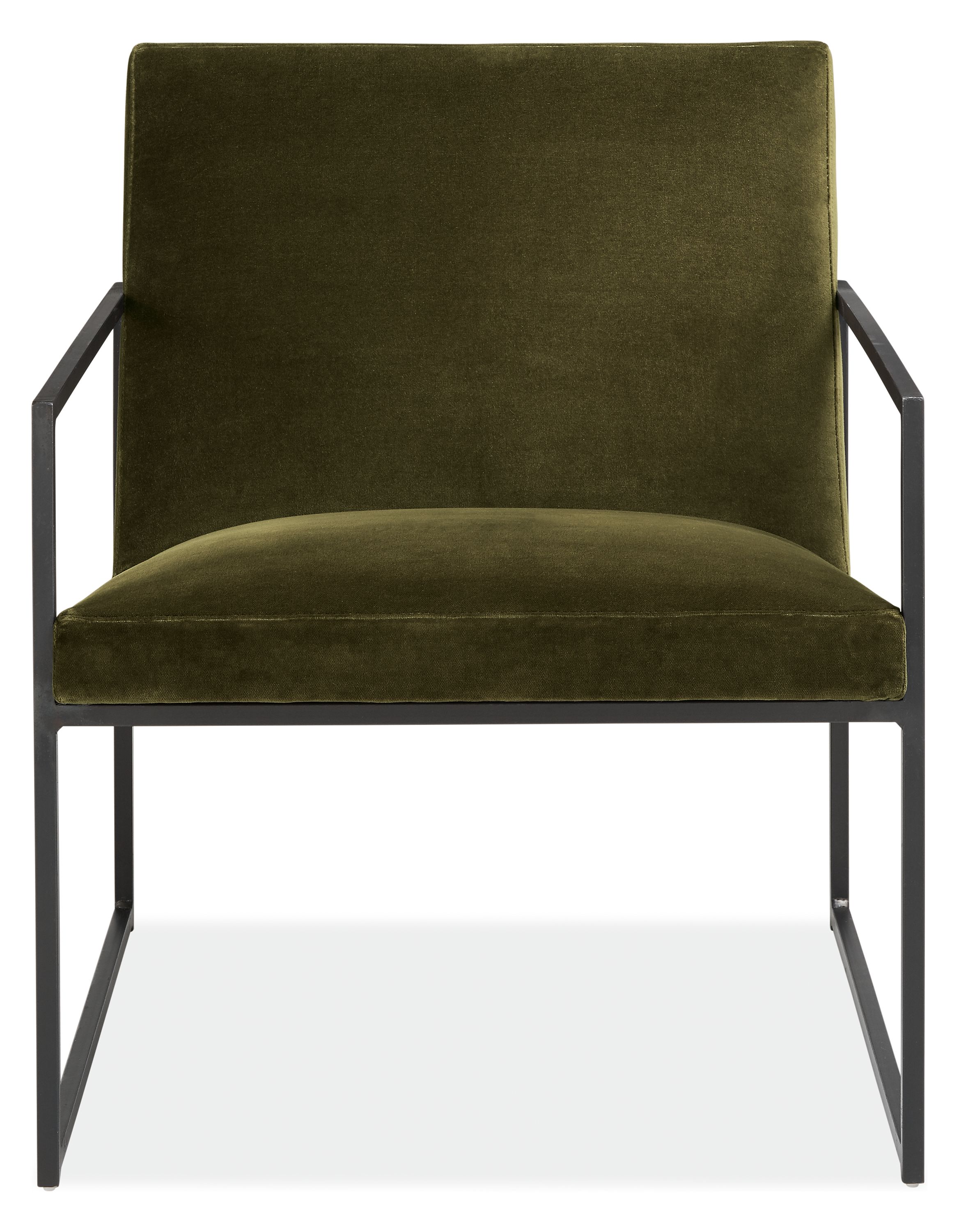 Front view of Novato Chair in Vance Fabric.