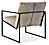 Back view of Novato Chair in Grey Cowhide.
