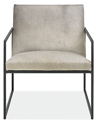 Front view of Novato Chair in Cowhide.
