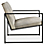 Side view of Novato Chair in Cowhide.