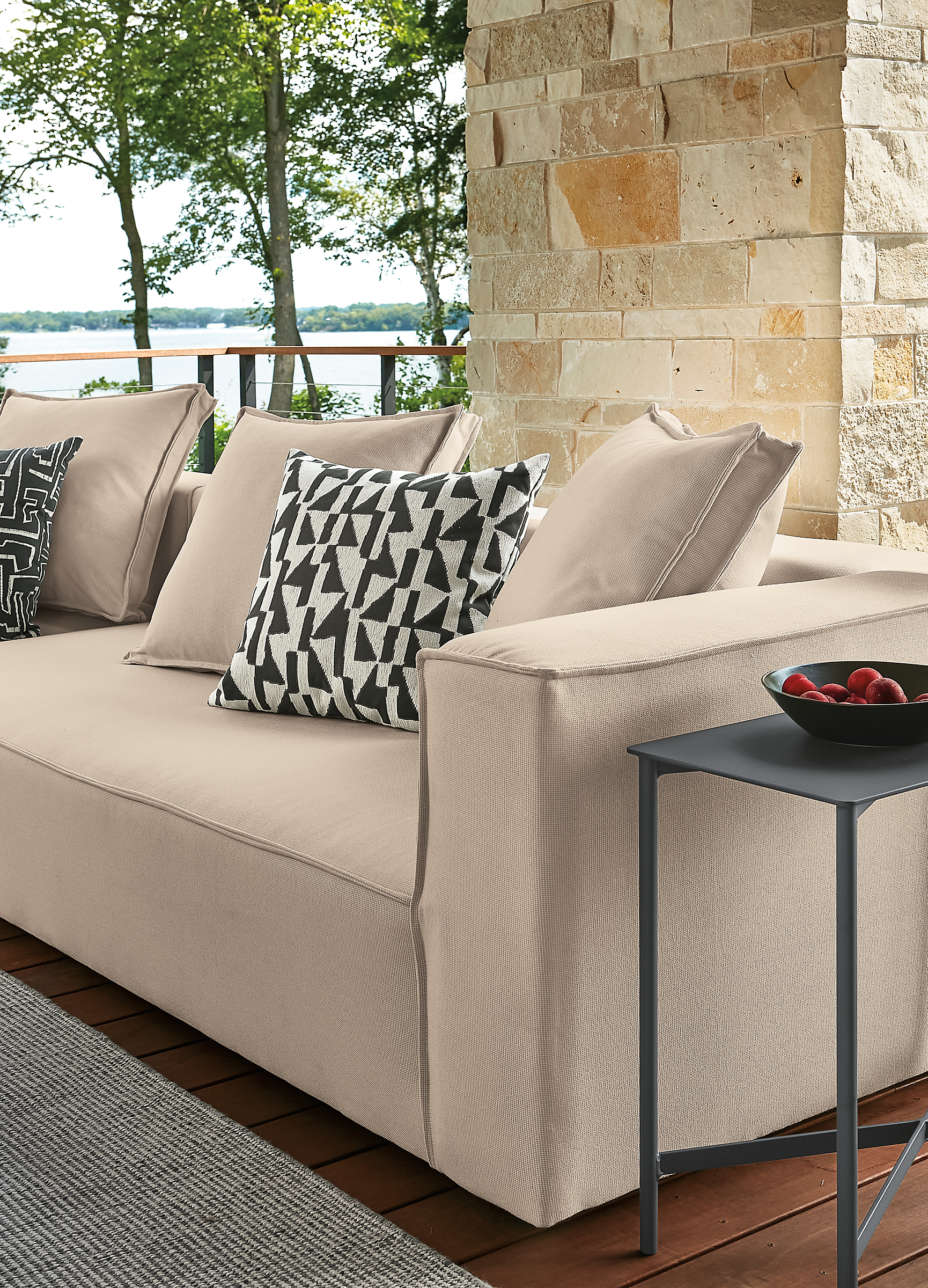 detail of oasis sectional in outdoor space.