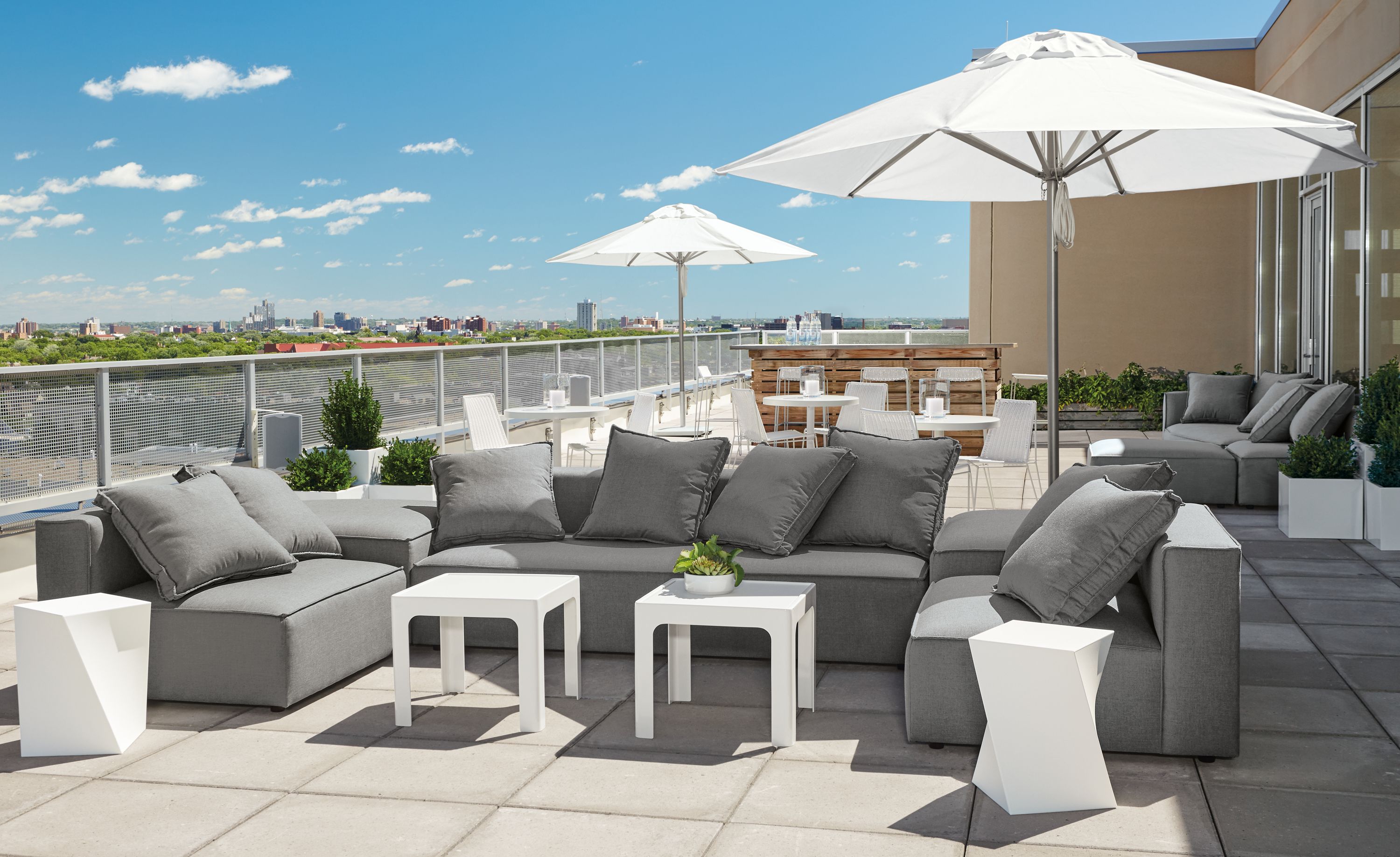 Detail of Oasis 80-inch outdoor sofa.