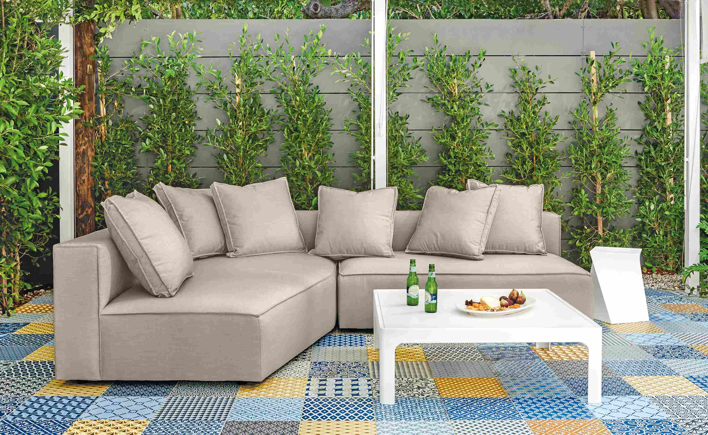 Detail of Oasis corner wedge sofa.