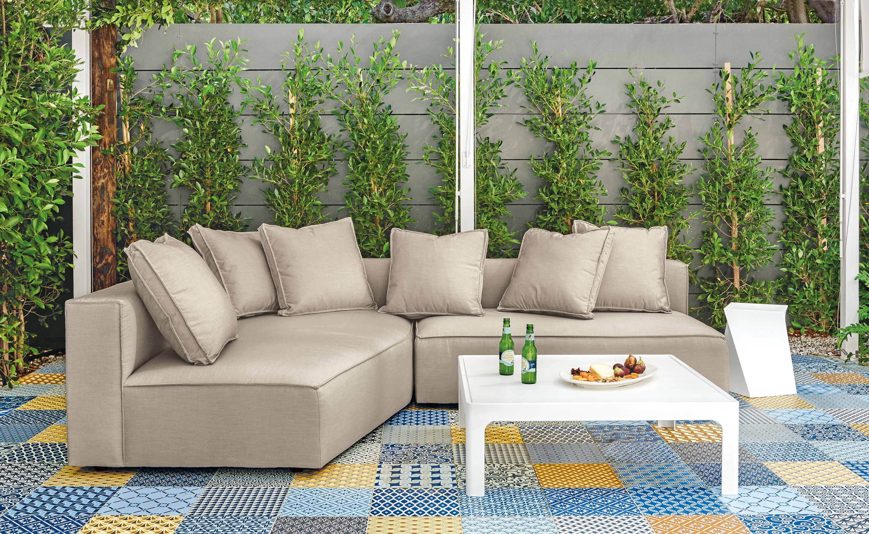 Detail of Oasis corner wedge sofa.