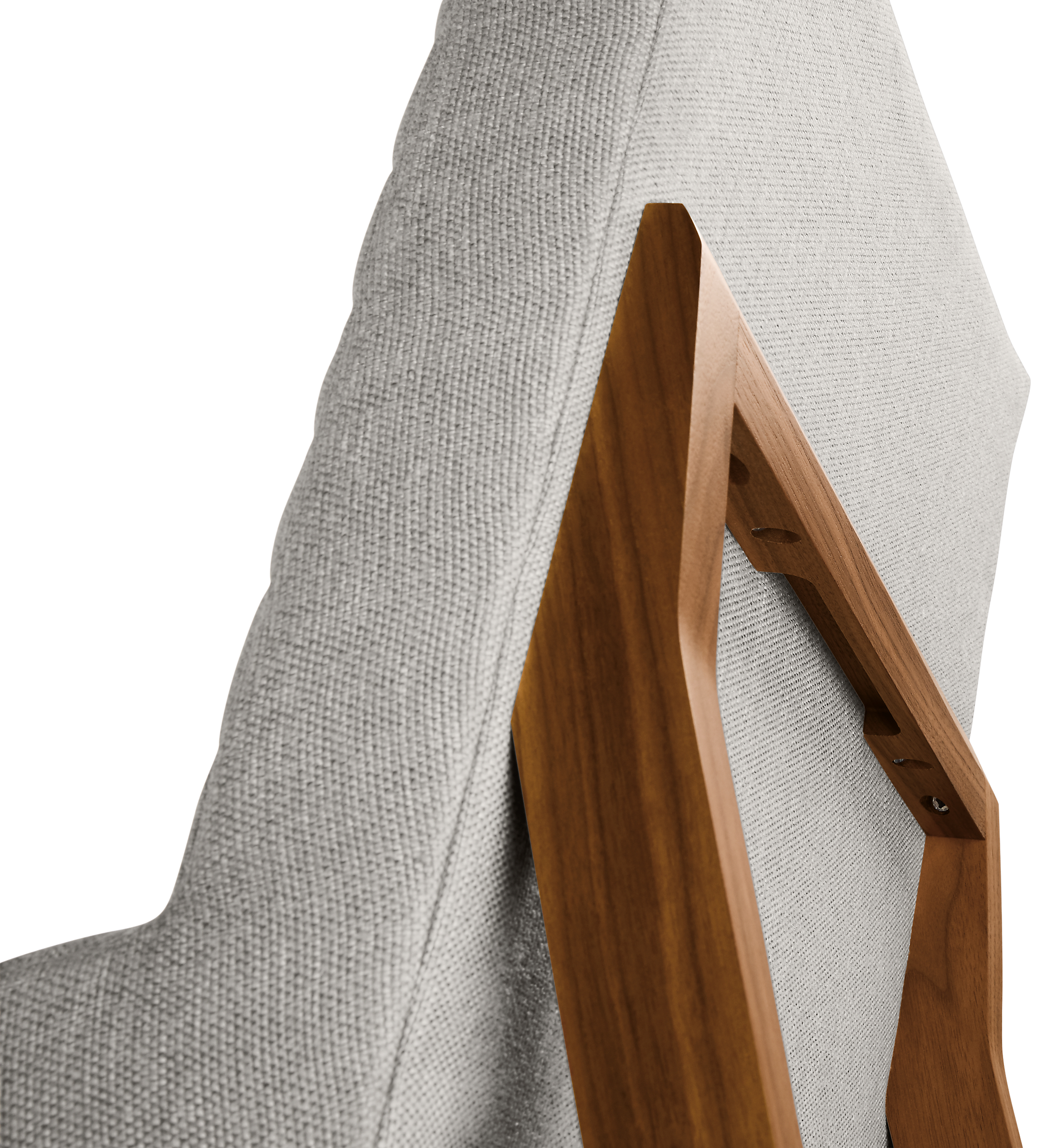 Wood back detail of Olsen side chair.