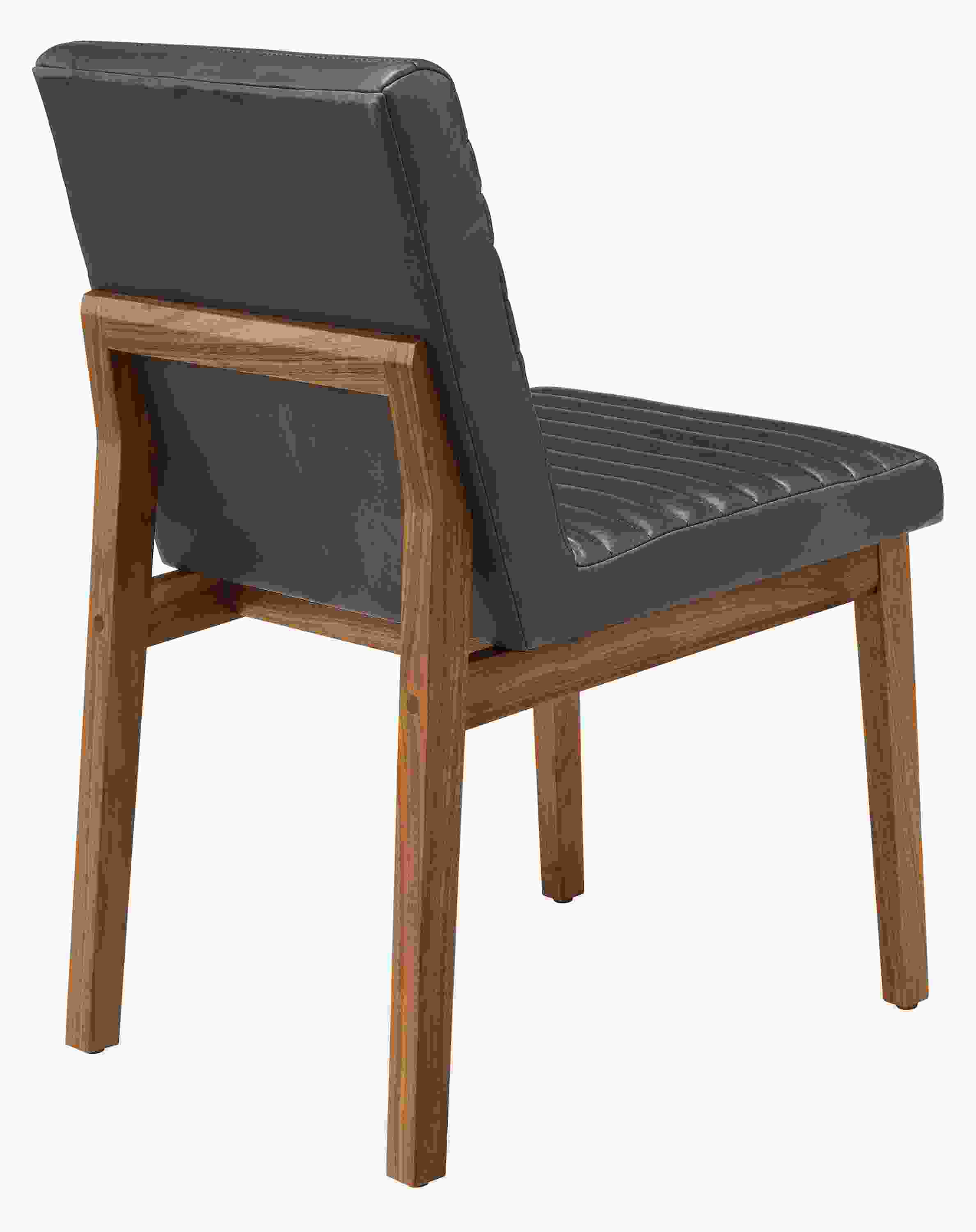 Back detail of Olsen leather chair.