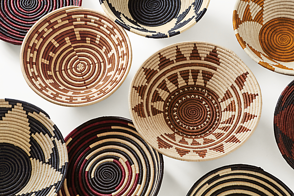 Top down view of Olusania baskets.