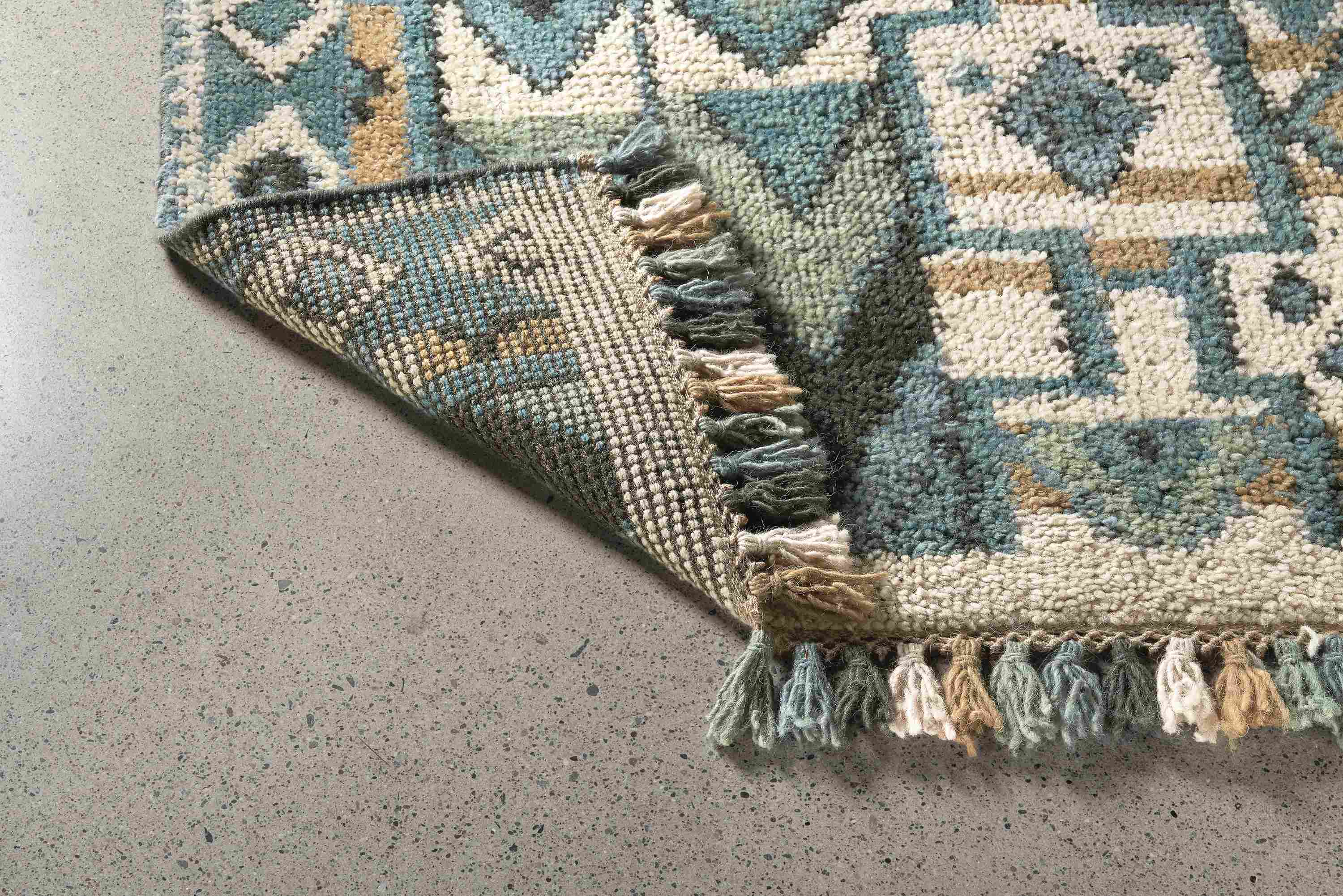 Detail of Ona Rug in Ocean.