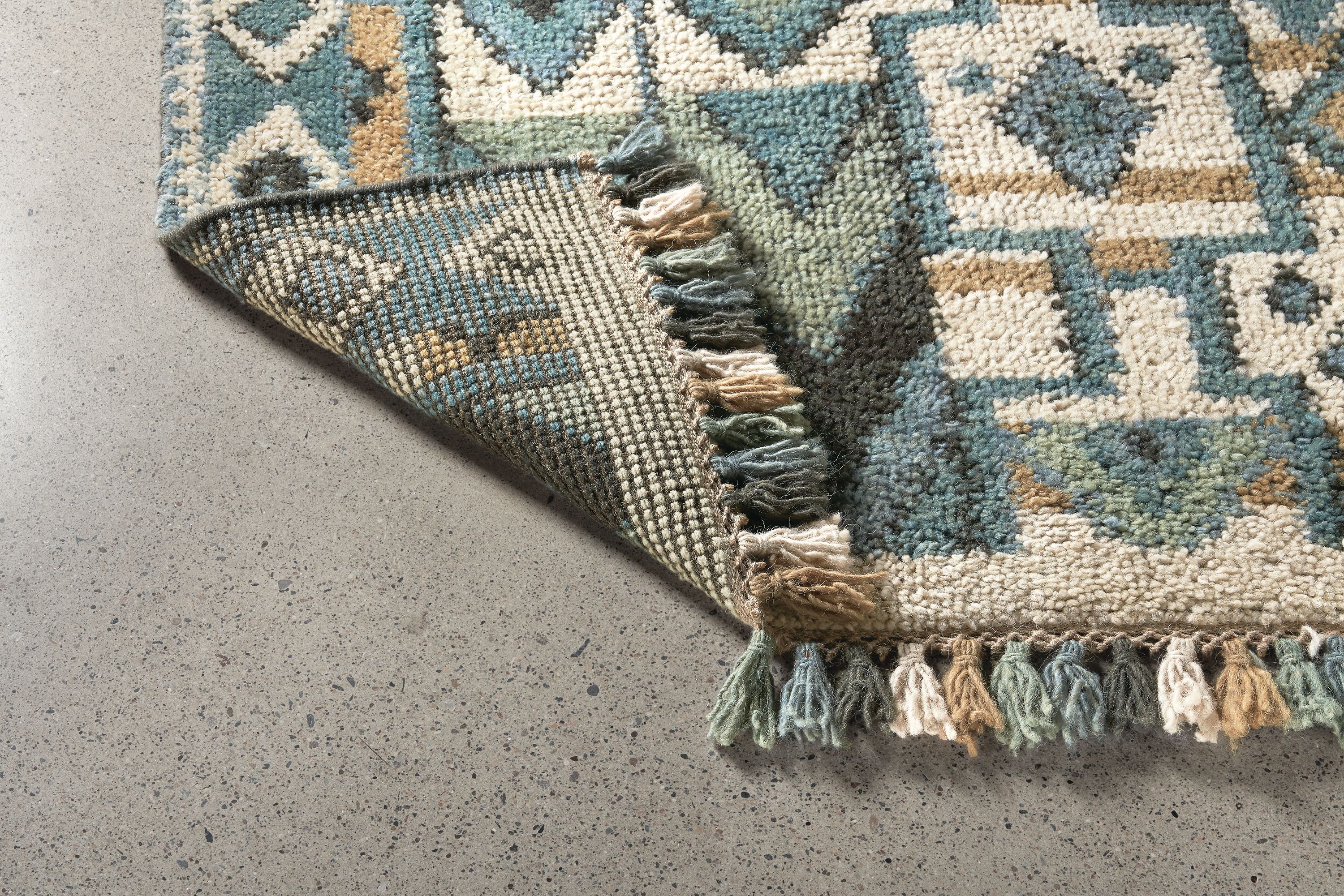 Detail of Ona Rug in Ocean.