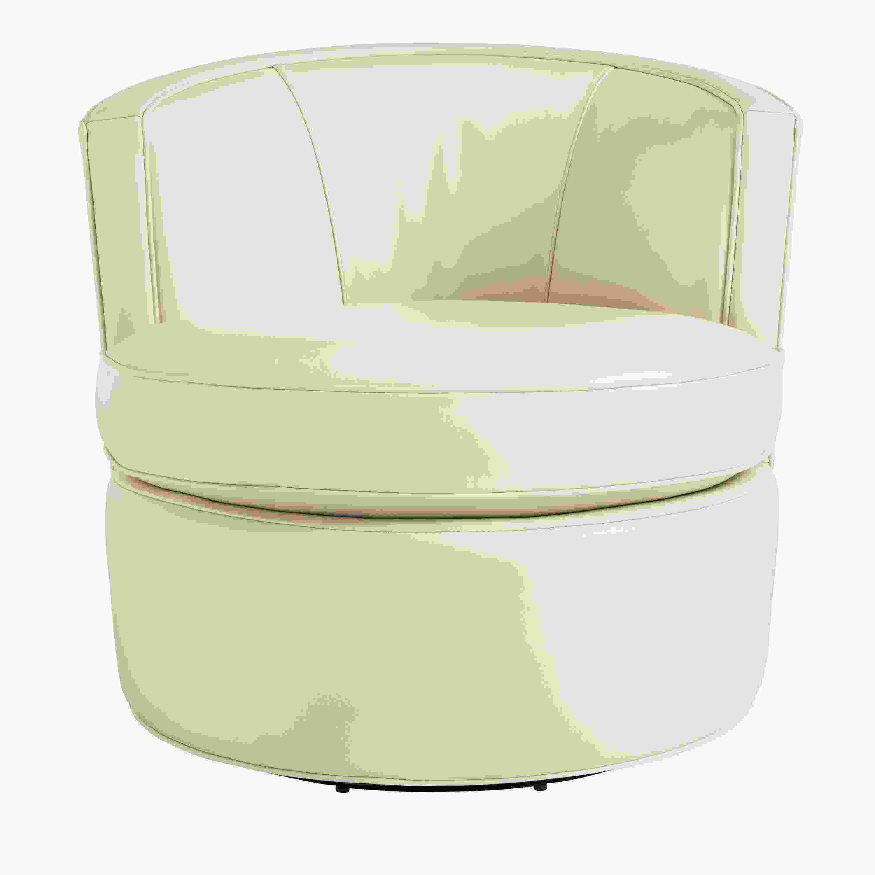 Front view of Otis Swivel Chair in Urbino Ivory.