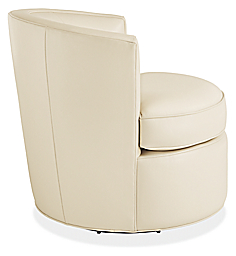 Side view of Otis Swivel Chair in Urbino Ivory.