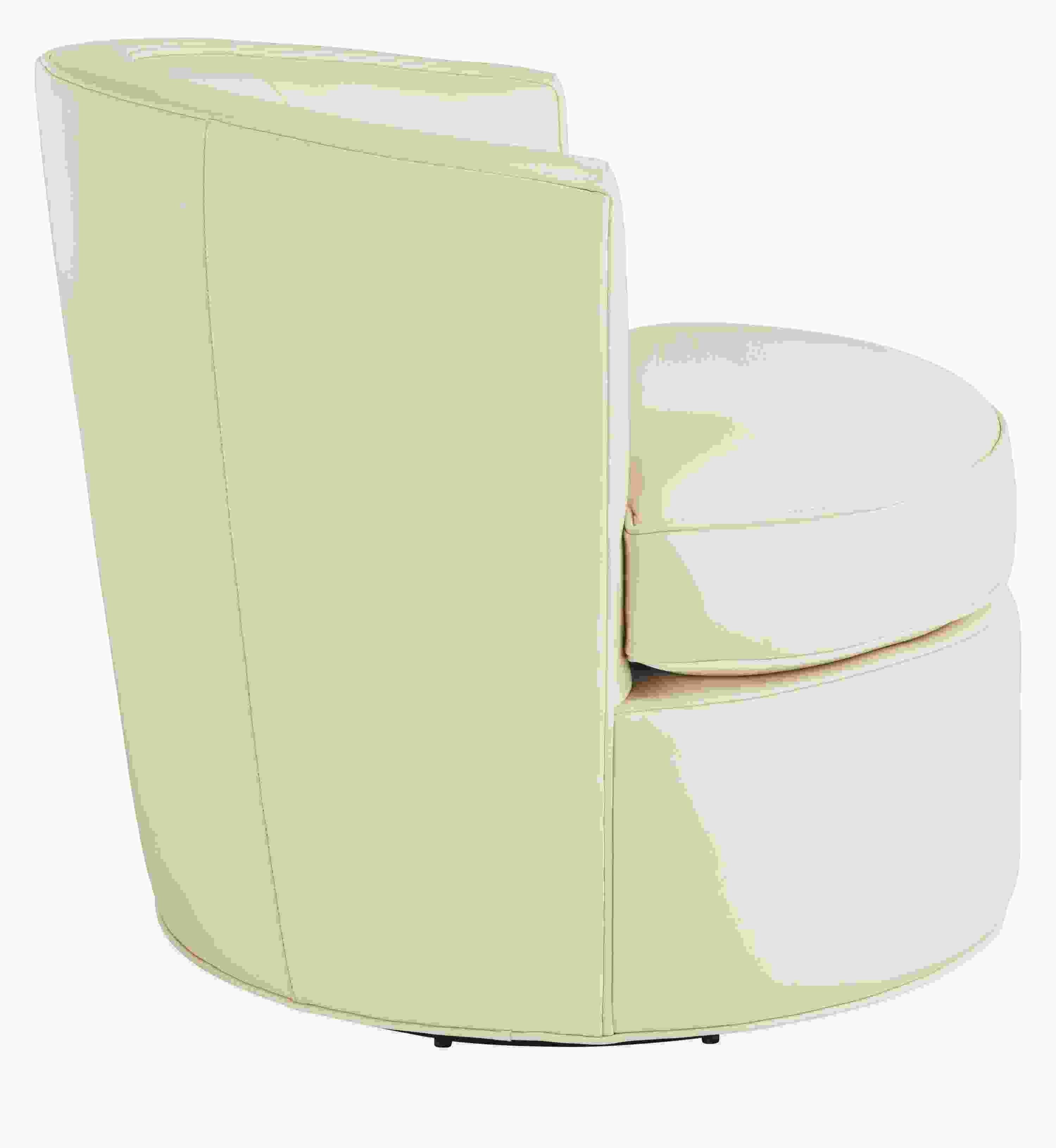 Side view of Otis Swivel Chair in Urbino Ivory.