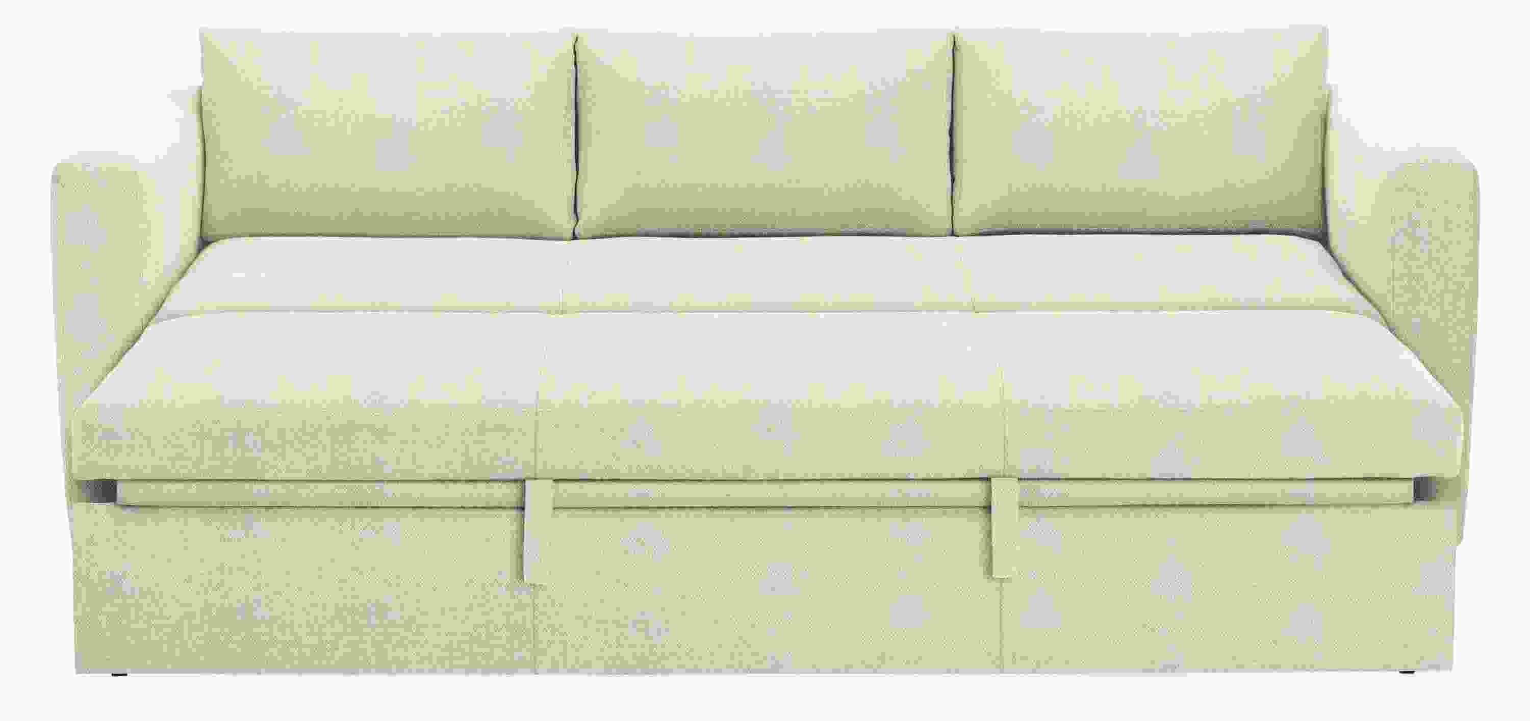 Oxford 91-inch Pop-Up Platform Queen Sleeper Sofa in Orla Ivory in sleeping position.