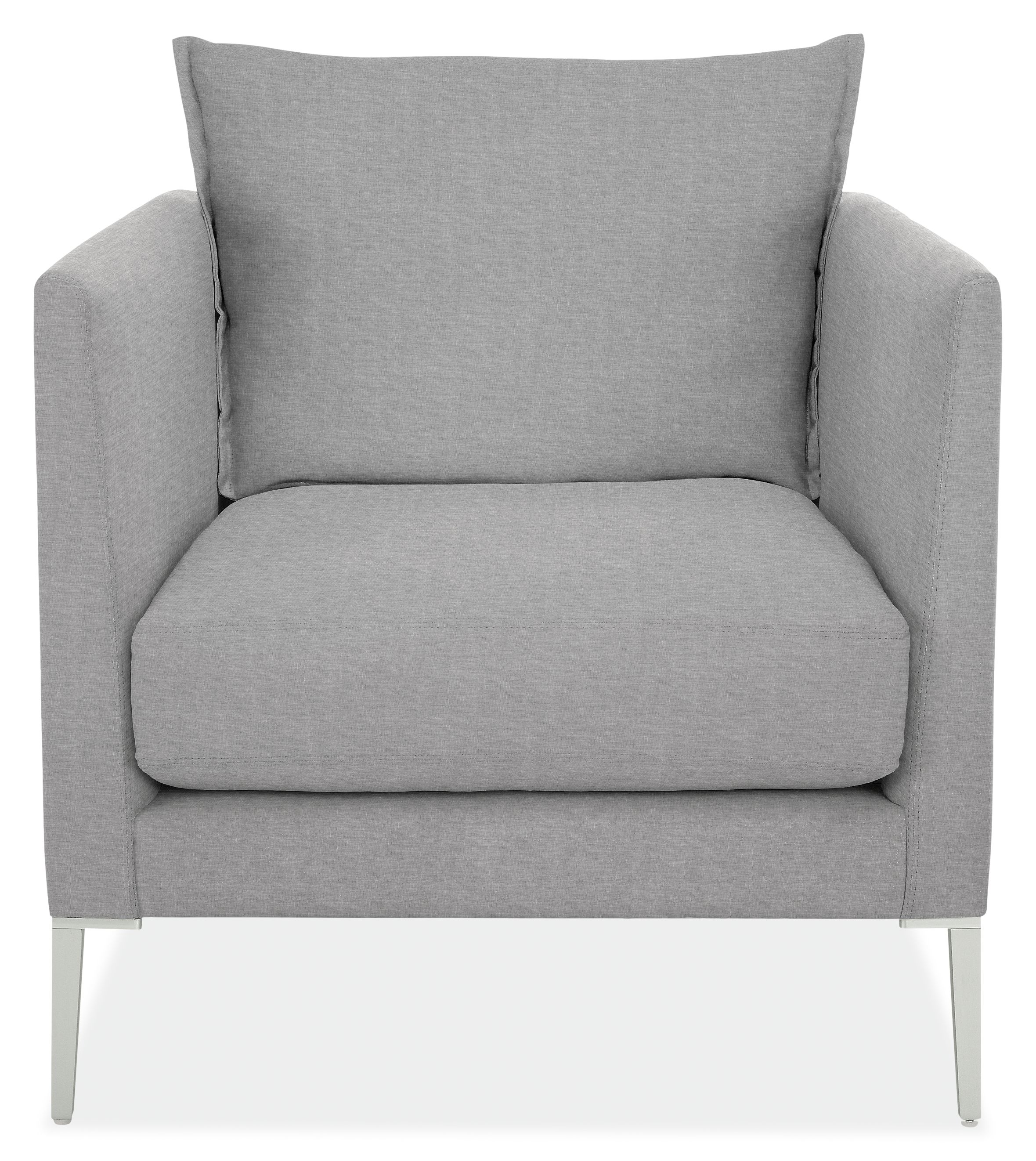 Front view of Palm Chair in Sunbrella Canvas Cement.