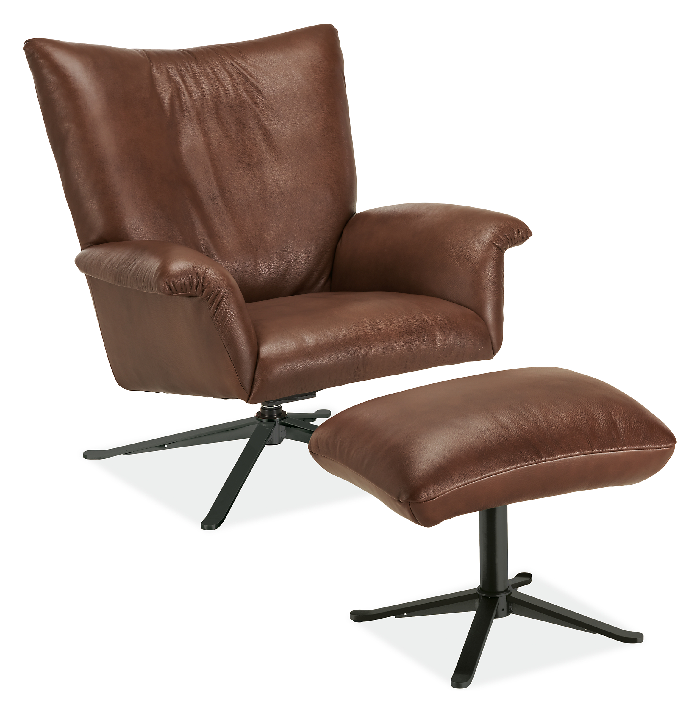 Paris Swivel Chair in Lecco Leather and Graphite.