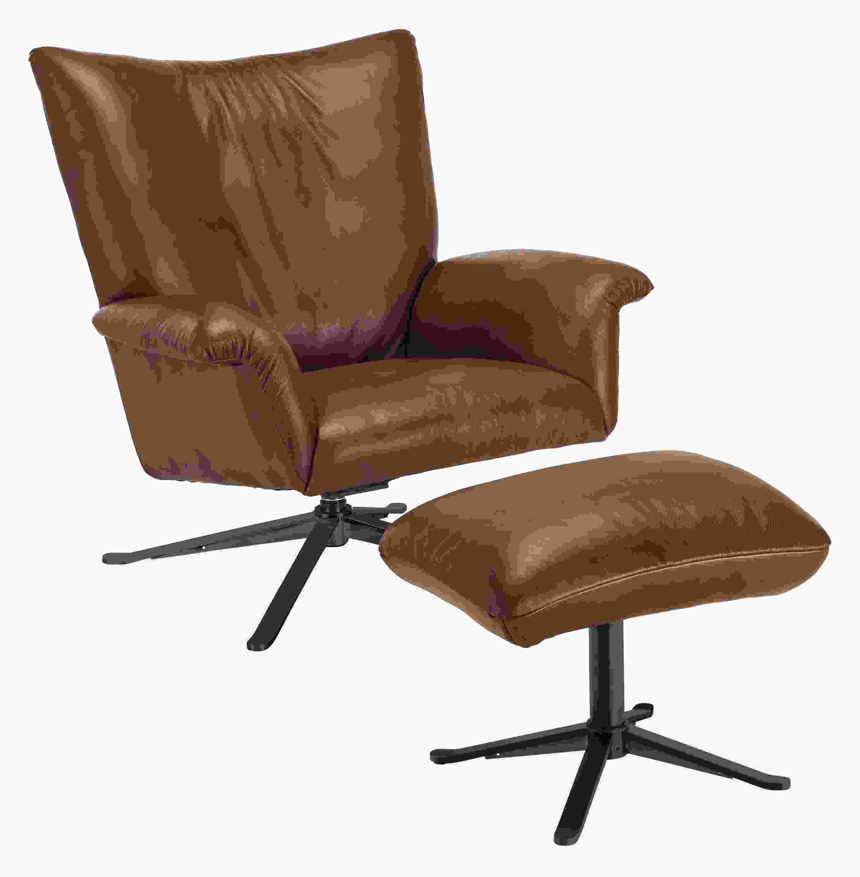 Paris Swivel Chair in Lecco Leather and Graphite.
