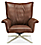 Front view of Paris Swivel Chair in Lecco Leather.