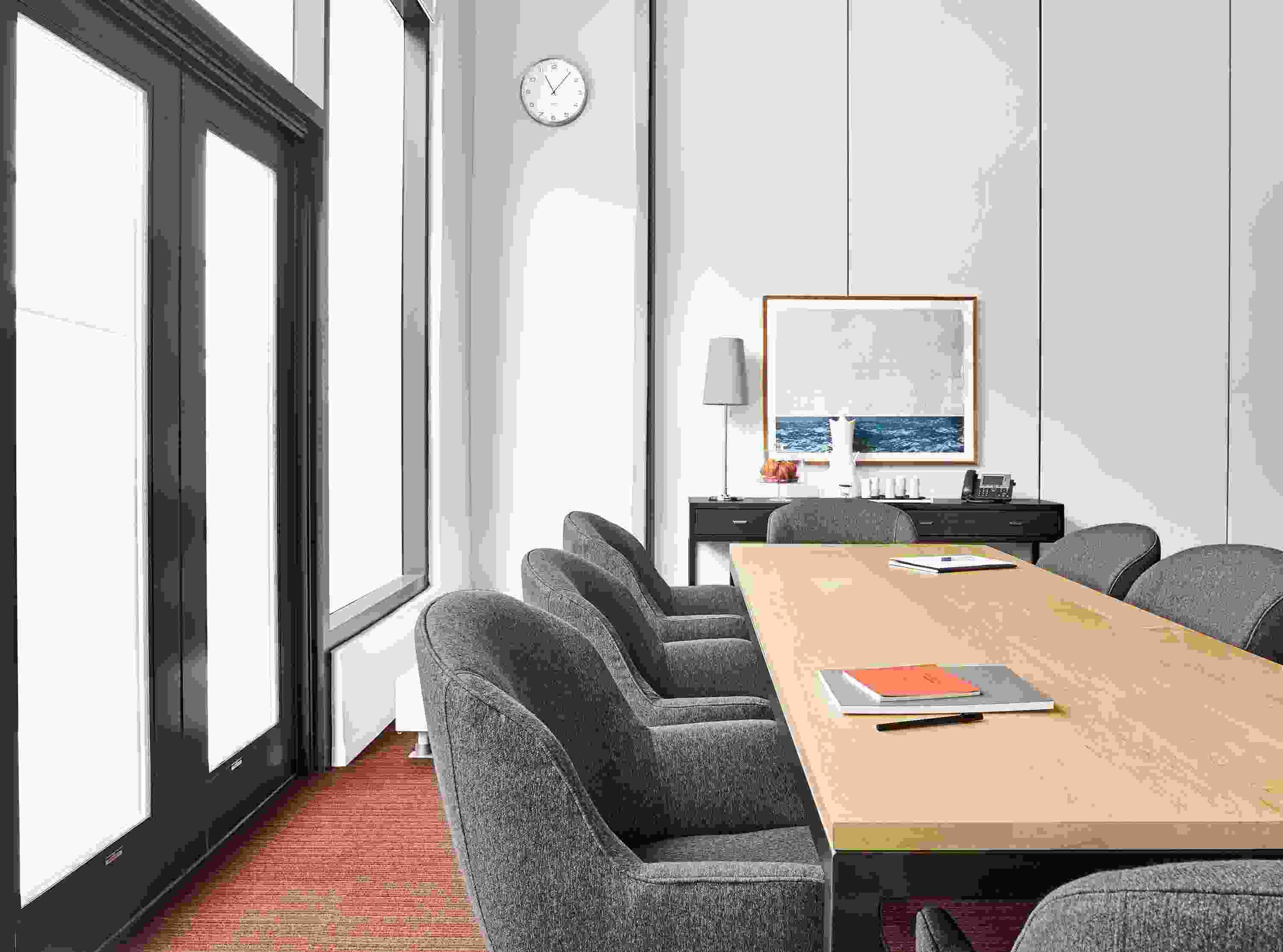 Close detail of Parsons conference table.