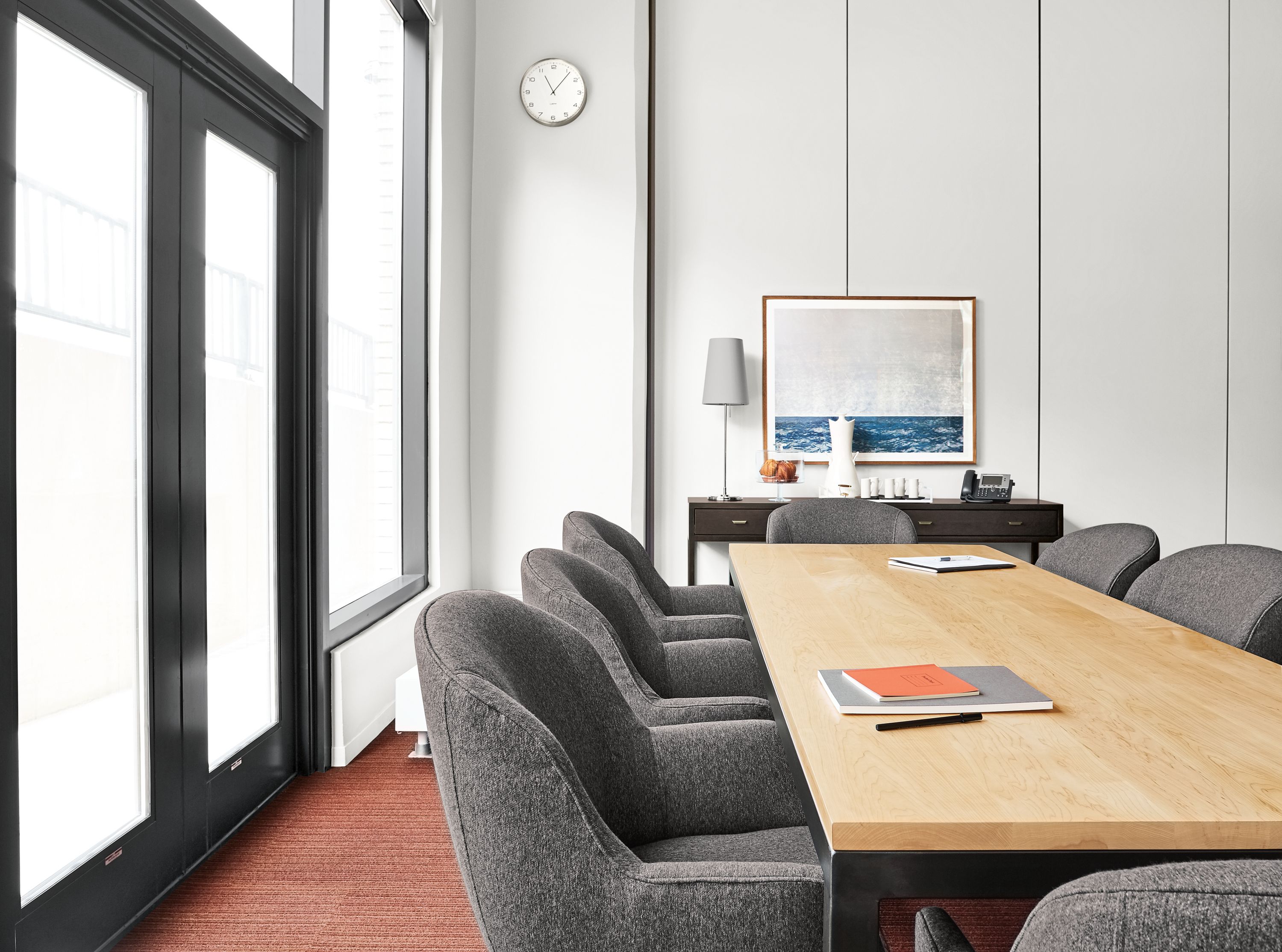 Close detail of Parsons conference table.