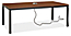 Angled view of Parsons 78-wide Table in Walnut with Tabletop 3-Port Power and Charging Outlet in Silver.