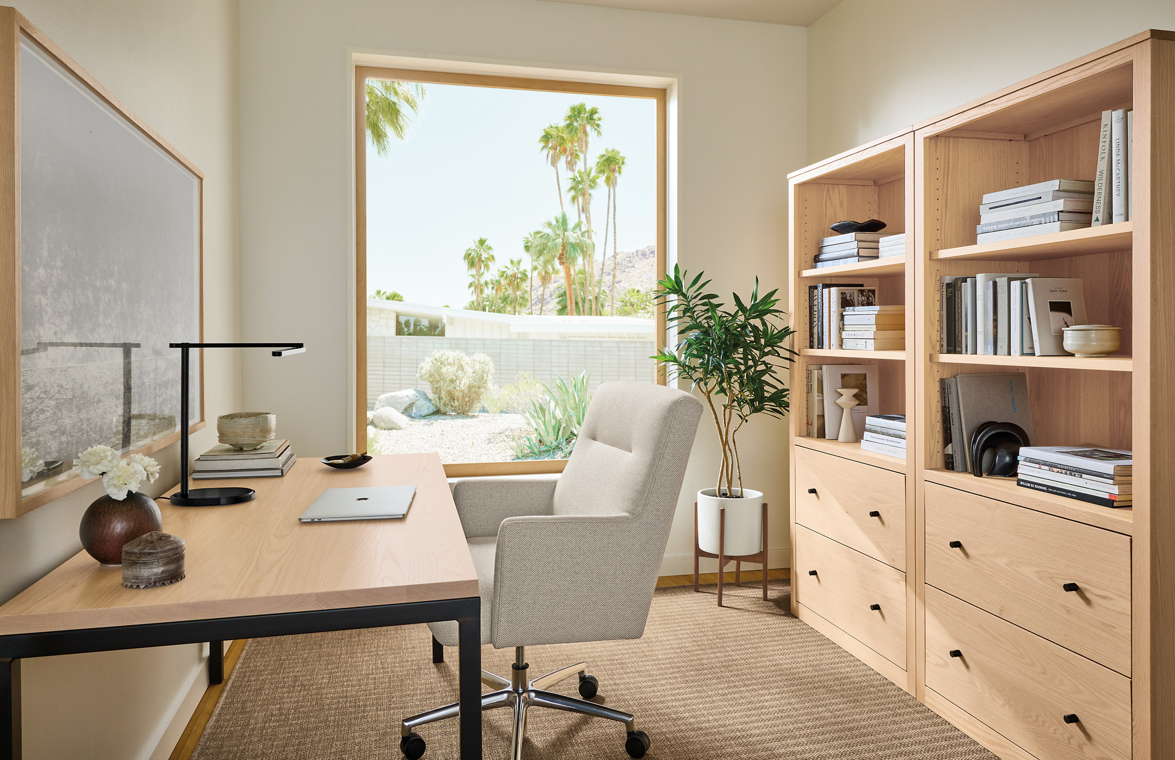 60w 30d, 1.5" leg - oak with salt stain top, natural steel base