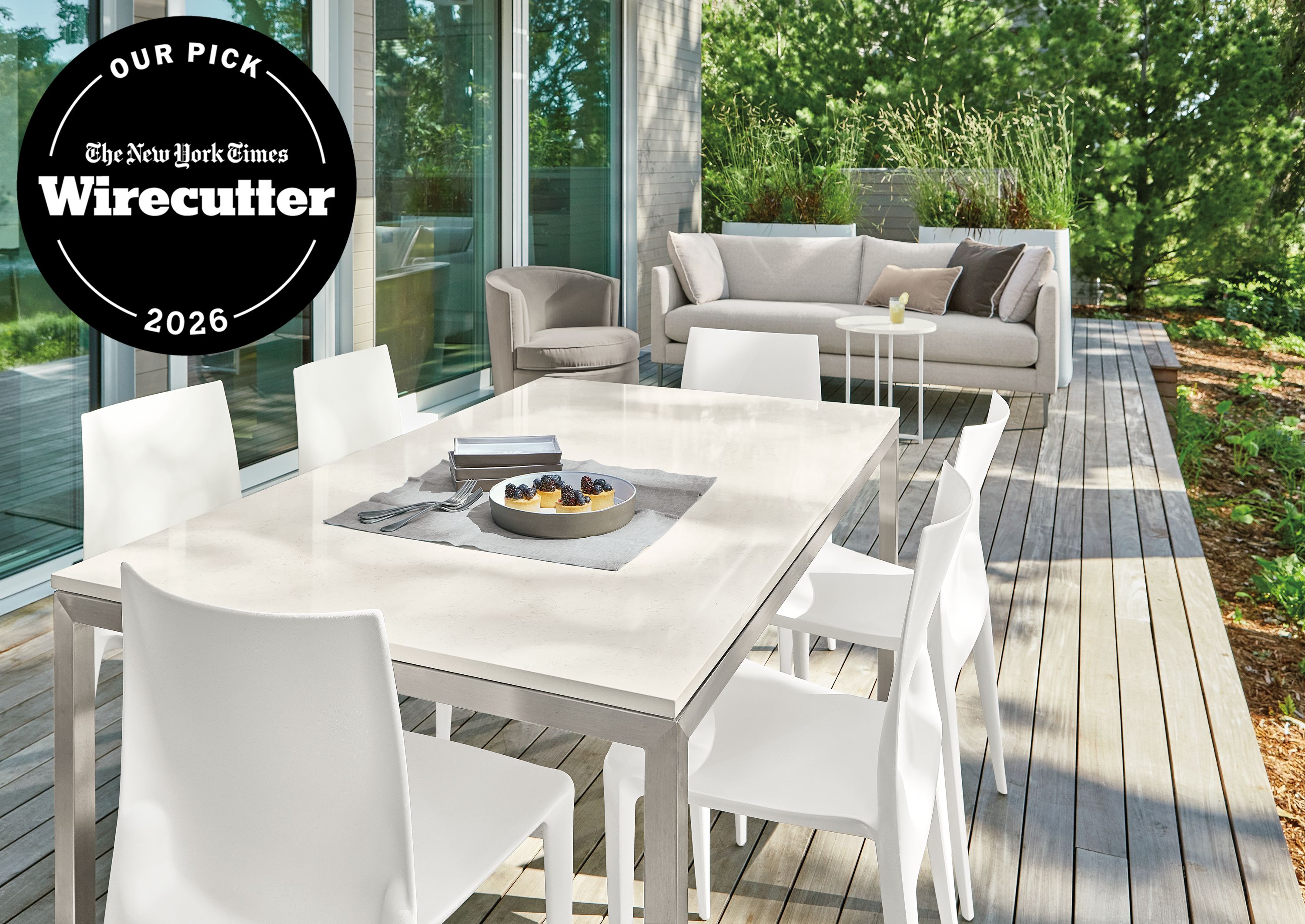 72w 36d, 1.5" leg table - marbled white quartz top, stainless steel base