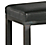 Detail of Parsons 46-wide Bench in Urbino Black Leather with Natural Steel 1.5" Base.