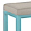 Detail of Parsons 46-wide Bench in Sunbrella Canvas Silver with Ocean powder coat 1.5" Base.