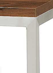 Detail of Parsons corner in Natural Steel and Glass.