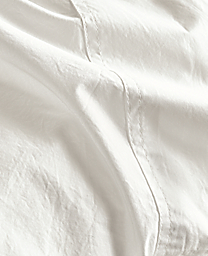Detail of Signature Percale Full-Queen Flat Sheet in White.