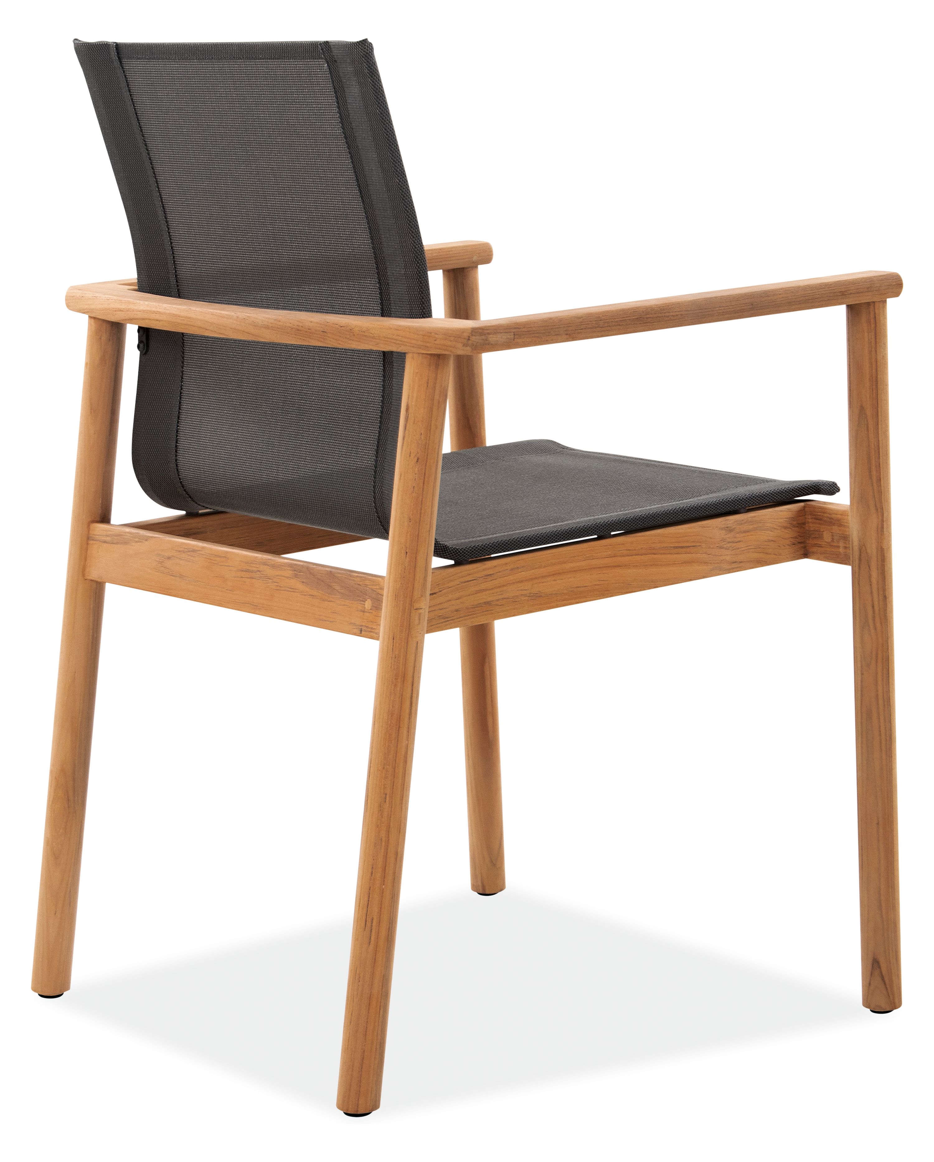 Back of Peri Arm Chair in Teak with Slate Sling.